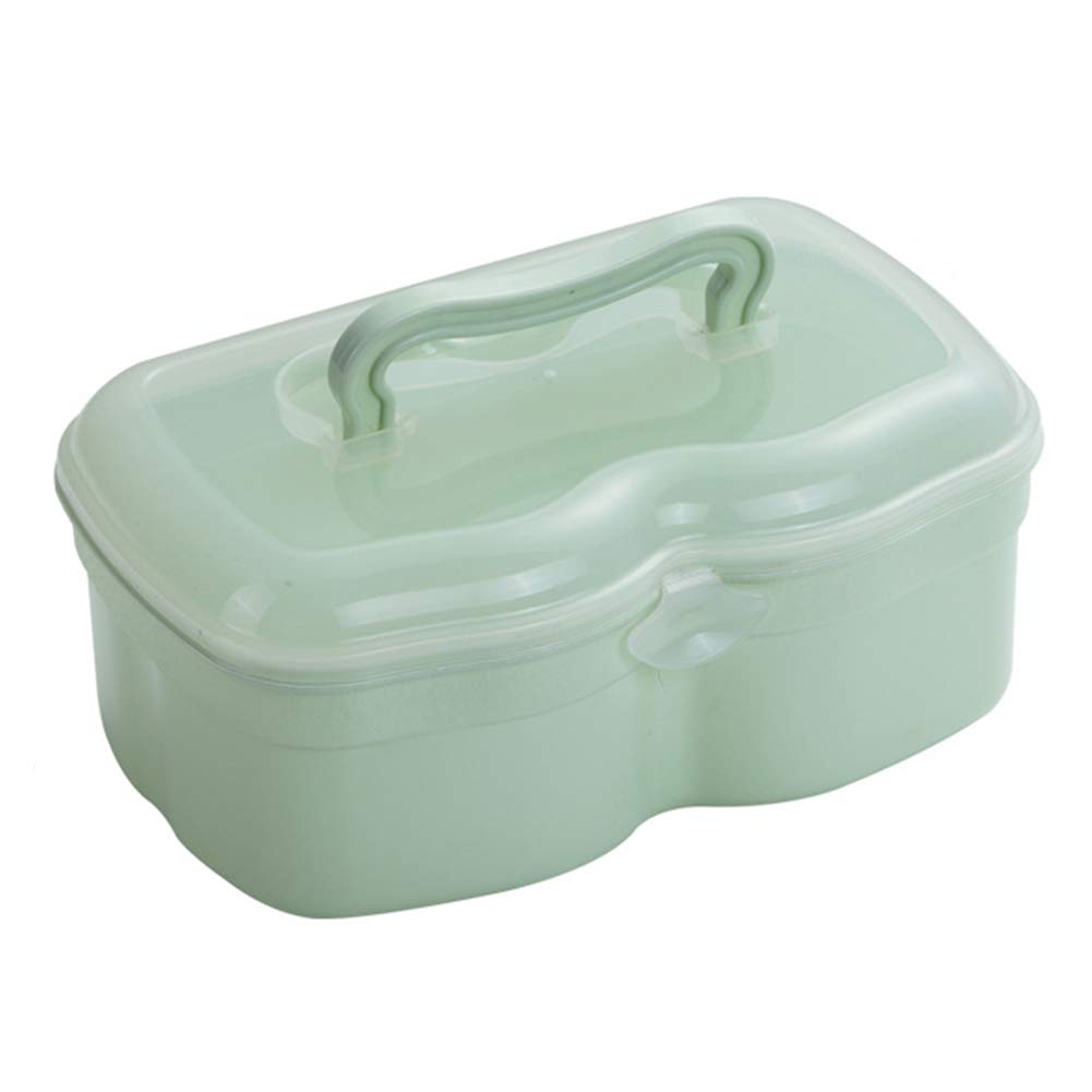 Green Handled Storage Box for Cosmetics, Medicine, Sewing Thread & Nail Polish - Perfect for Bathroom, Bedroom & Travel Organization