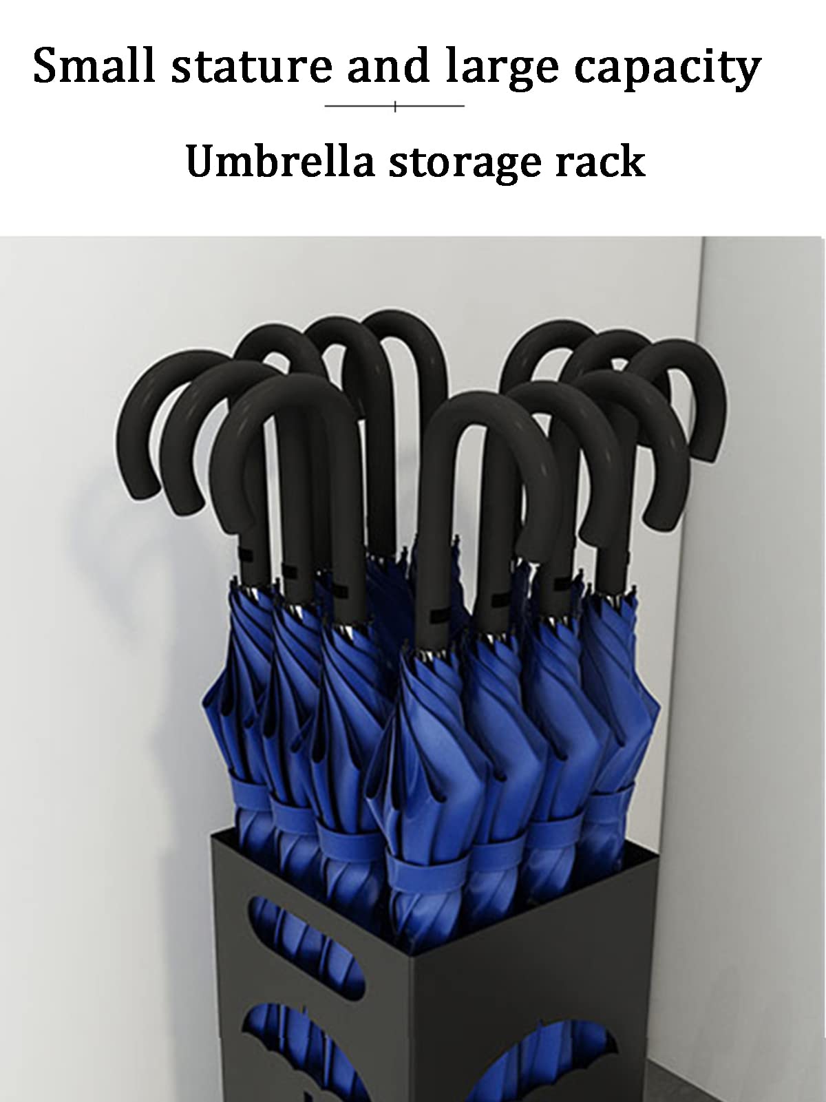 Metal Umbrella Stand with Water Tray & Hooks - Indoor/Outdoor Umbrella Holder for Home, Office, Entryway - Ventilated Design for Drying Wet Umbrellas (Cyan Blue) - Perfect for Porch, Garage & Mudroom Organization