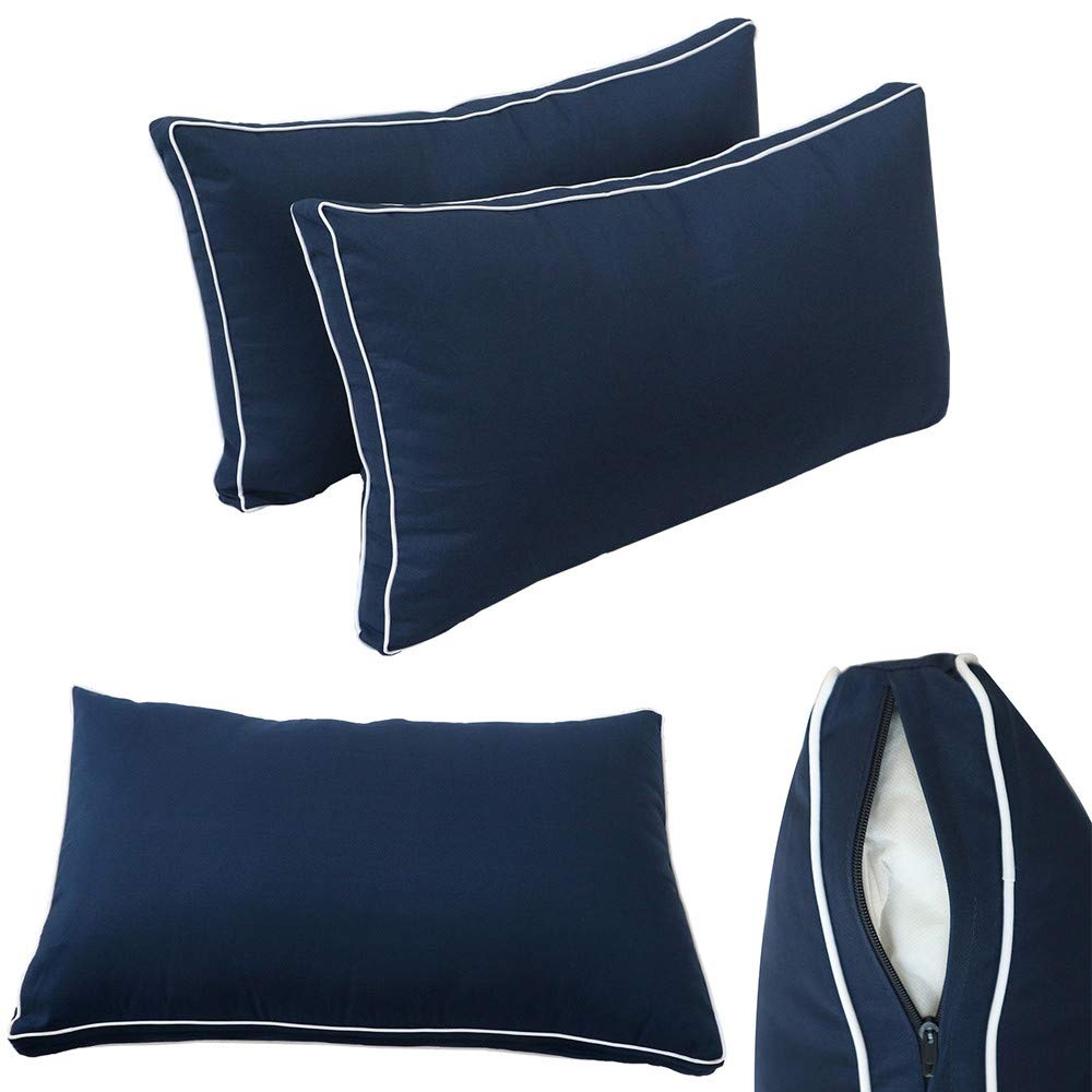 Prolinemax Style2 5-Piece Crib Size Outdoor Daybed Set with Contrast Piping, Mattress, Cushions & Bolster Pillows - Perfect for Patio, Poolside, and Garden Relaxation