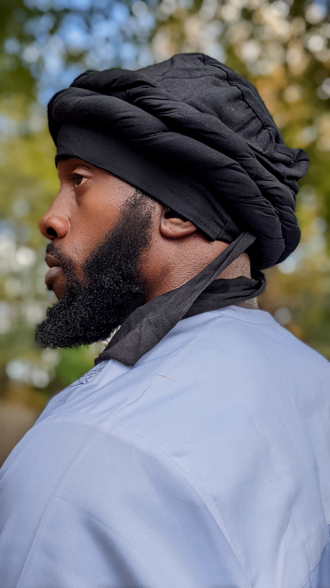 Stylish Black Turban Hat for Men - Breathable Cotton Fabric, Adjustable Fit - Perfect for Yoga, Meditation, and Cultural Events (DPH564PTM)