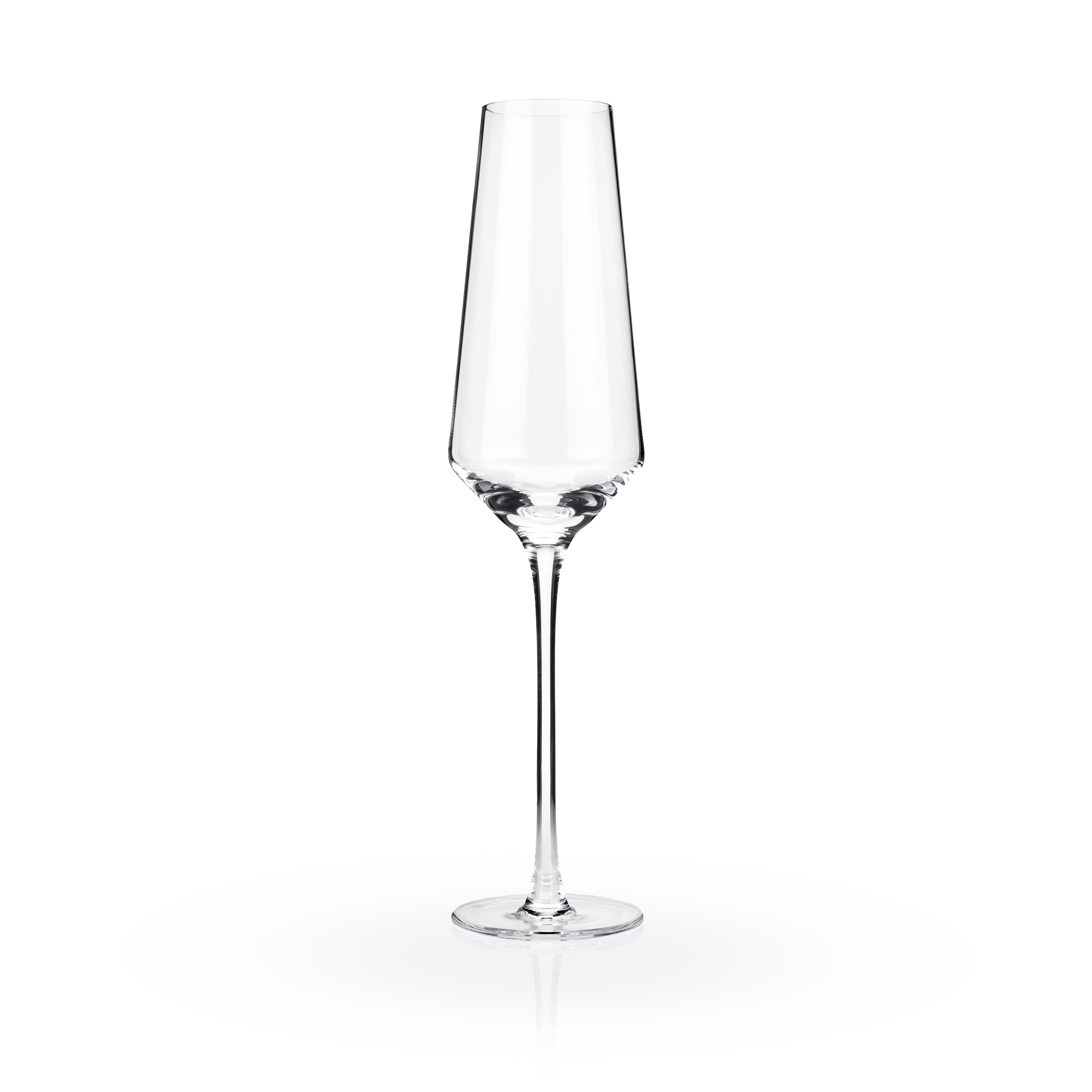 Elegant Raye Angled Crystal Champagne Flutes Set of 2 - Perfect for Weddings, Anniversaries & Romantic Dinners
