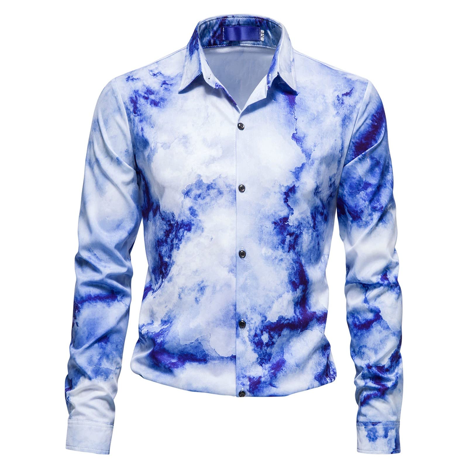 JUNGE Men's Long Sleeve Casual Button Down Shirt - Stylish Printed Designer Blouse for Business & Everyday Wear | Office, Date Night & Outdoor Occasions