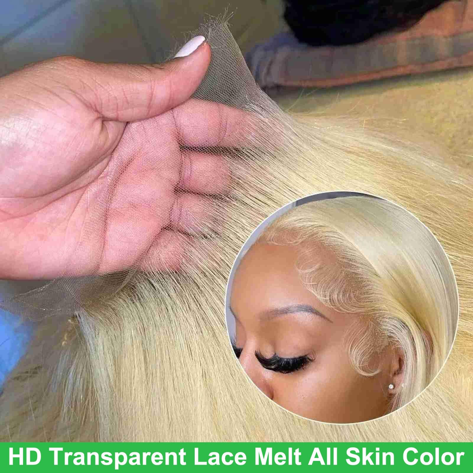 30 Inch 613 Blonde 13x6 Lace Front Wig - Brazilian Human Hair with HD Transparent Lace, Pre-Plucked, Glueless Straight Wig for Women | Perfect Gift for Mom, Daily Wear & Special Occasions