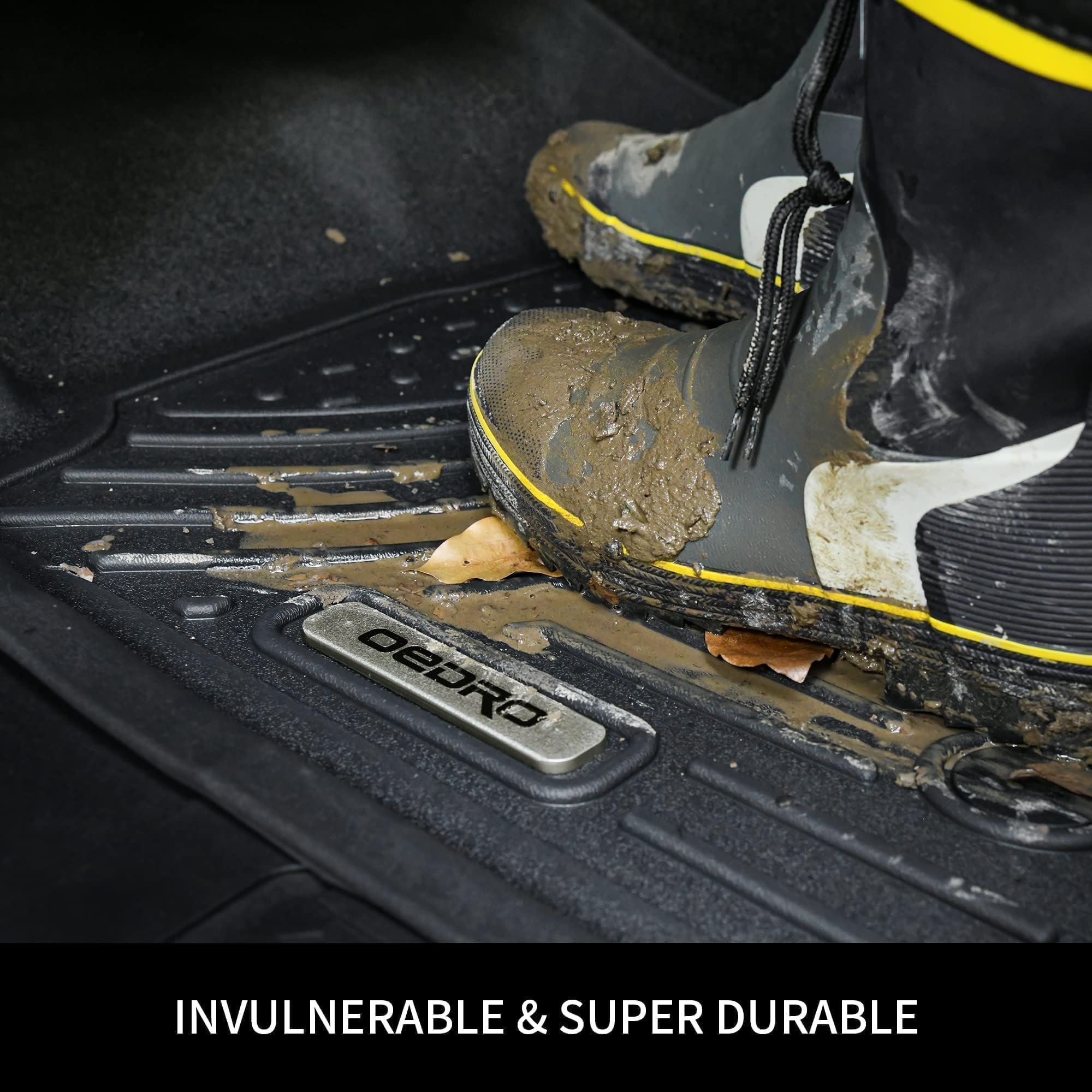 OEDRO Upgraded All-Weather Floor Mats for 2019-2025 Chevrolet Silverado 1500 & GMC Sierra 1500 | 2020-2025 Chevy Silverado/GMC Sierra 2500HD/3500HD Crew Cab | Heavy Duty Protection | Perfect for Off-Roading, Camping & Daily Commute