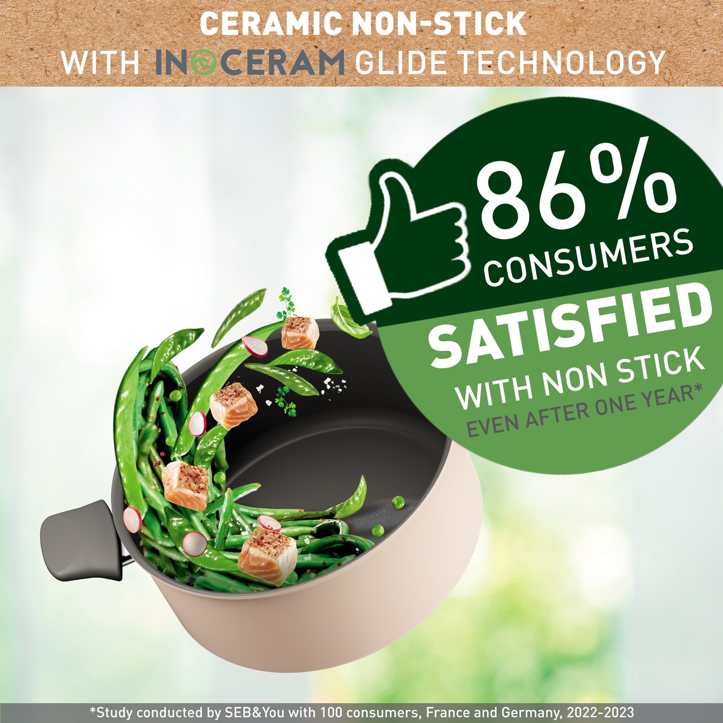 Tefal Revive Ceramic Induction Non-Stick Stewpot with Lid - 24cm (9.4 Inch) Heavy Duty Cookware for Soups, Stews & Slow Cooking - Perfect for Gas, Electric & Induction Stoves