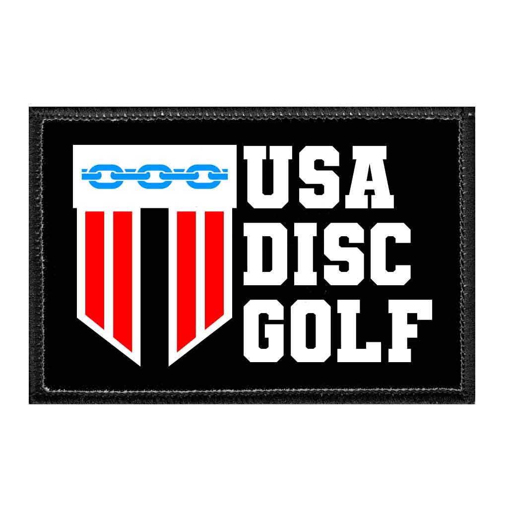 USA Disc Golf Hook and Loop Patches 2x3 Inch - Hat, Jeans, Vest & Coat Accessories | Durable Pull Patch for Outdoor Sports & Casual Wear