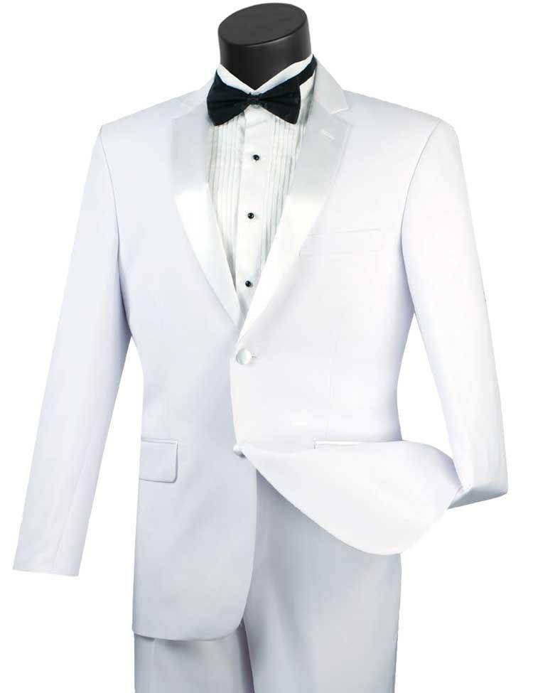 Slim Fit White 2 Piece Tuxedo Suit for Men - Formal Wedding, Prom & Evening Wear - Premium Quality Dress Suit for Special Occasions
