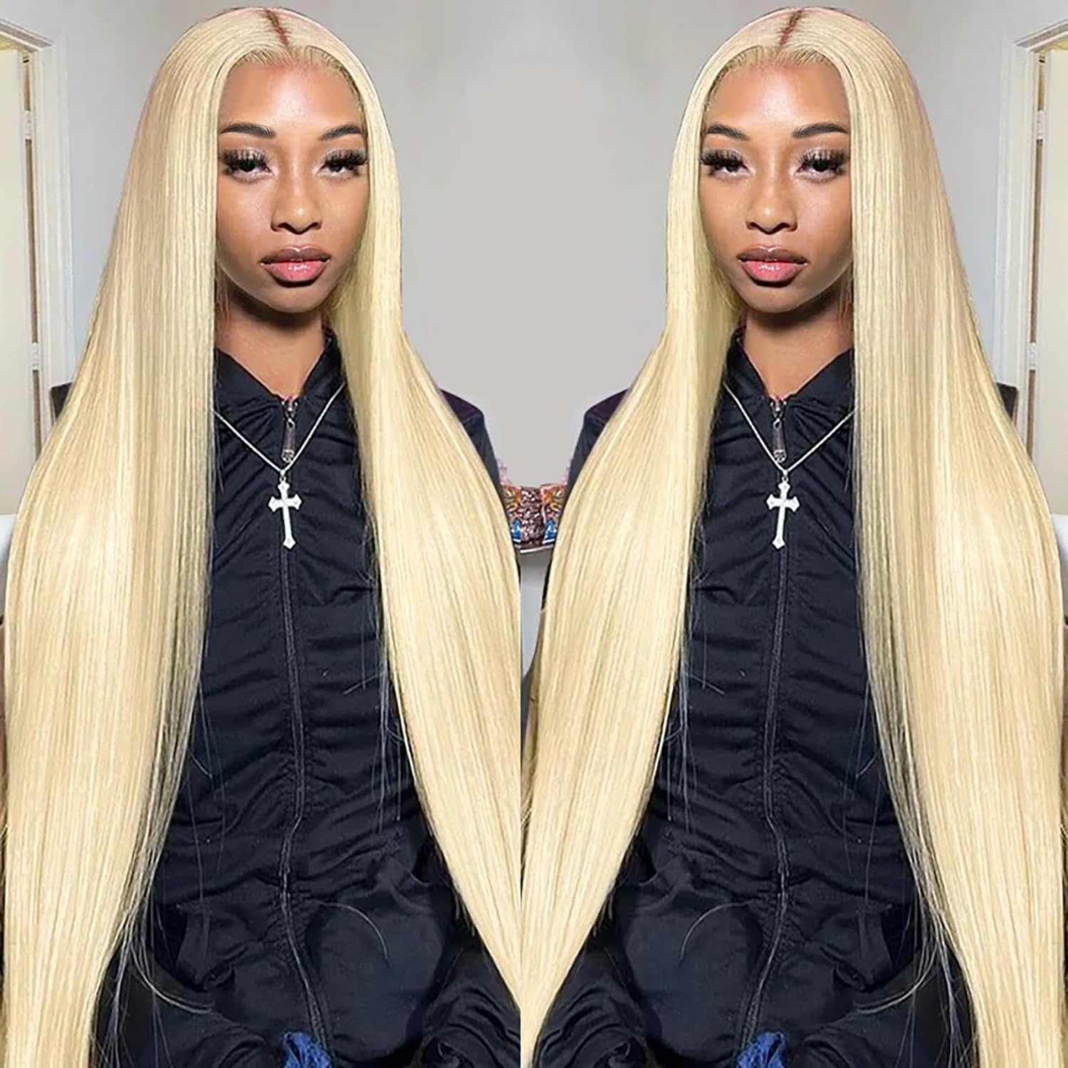 5x5 HD Lace Closure Human Hair Wig - 28 Inch Straight 613 Blonde Lace Front Wig - Pre Plucked with Baby Hair & Glueless Design for Everyday Wear, Parties & Special Occasions