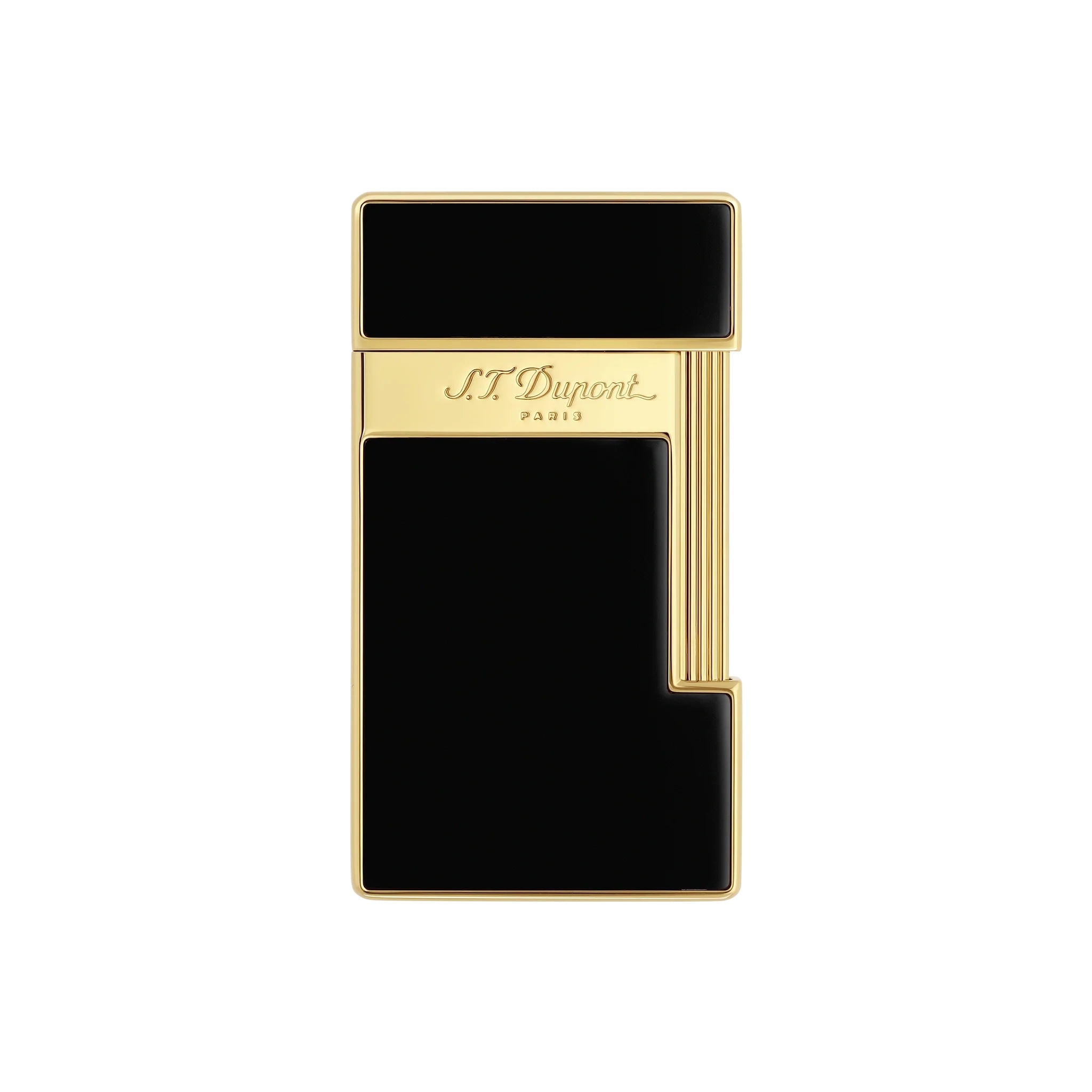 S.T. Dupont Slimmy Black Lacquer & Gold Luxury Lighter - Premium Cigar & Cigarette Accessory for Gifts, Collectors & Special Occasions