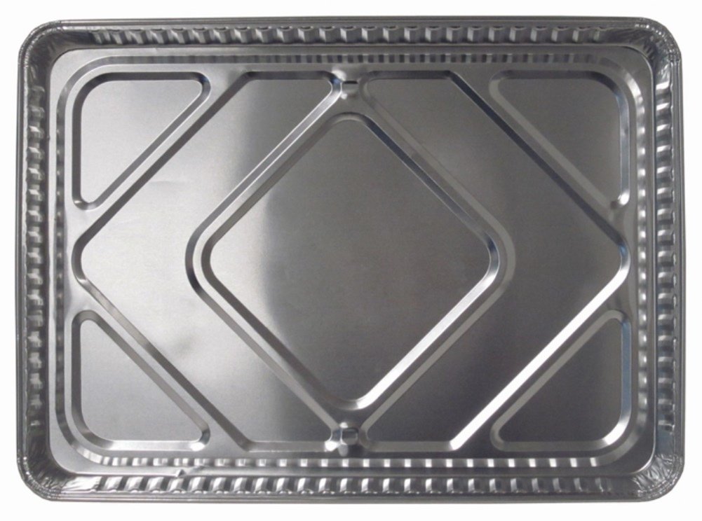 Premium Disposable Aluminum Cake Pans 17.6x12.8 Inch - Heavy Duty Baking Trays for Sheet Cakes, Brownies & Party Desserts (Pack of 100) - Ideal for Bakeries, Catering & Home Baking