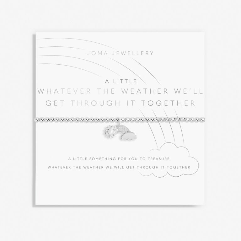 Joma Jewellery Bracelet - 'Whatever The Weather, We'll Get Through It Together' Inspirational Friendship Bracelet - Perfect Gift for Best Friends, Sisters & Loved Ones (Great for Birthdays, Anniversaries & Everyday Encouragement)