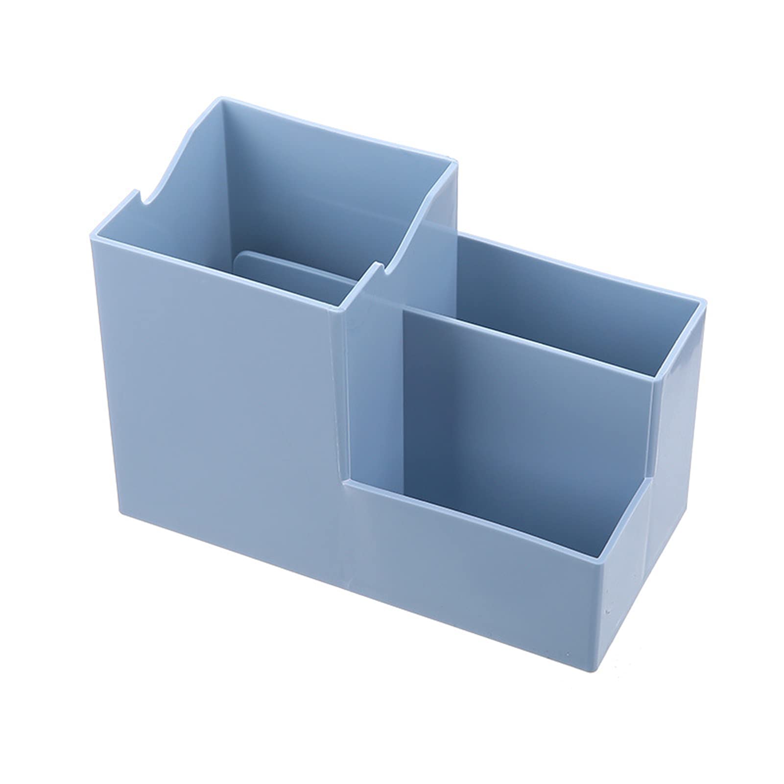BONYOUN ABS Desk Organizer with Multiple Grids - Large Capacity Storage Box, Pen Holder & Phone Stand - Office & School Supplies (Blue) | Perfect for Desk Organization, Home Office & Study Room Accessories