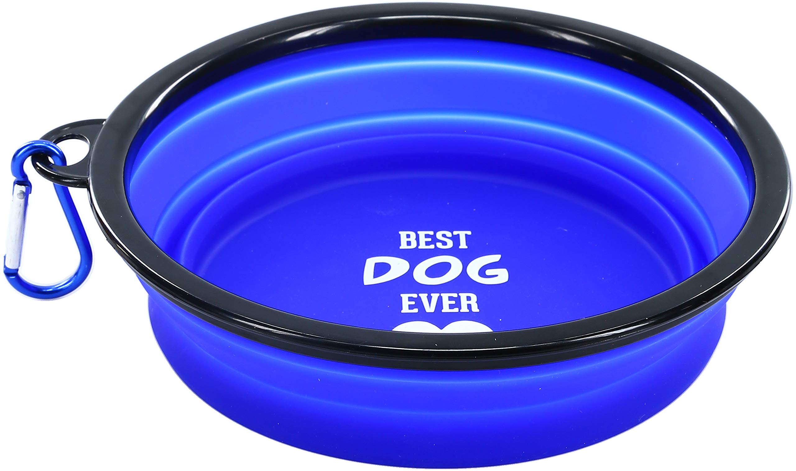 Best Ever 7 Inch Collapsible Pet Dog Bowl for Travel & Hiking - Lightweight Portable Dog Water & Food Bowl - Blue - Pavilion Gift Company