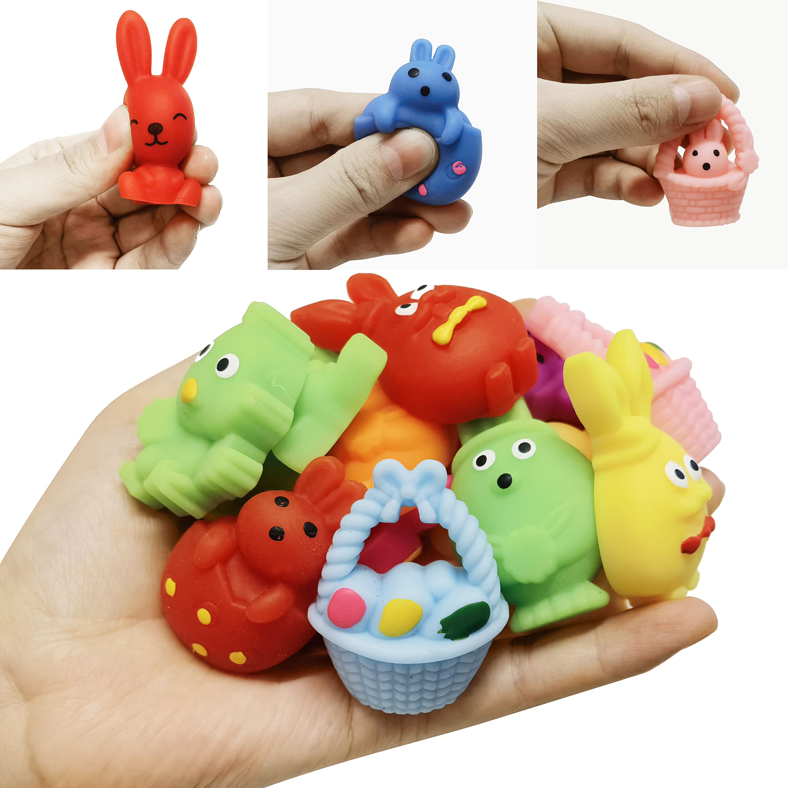 36 Pcs Easter Mochi Squishy Toys - Mini Cute Stress Relief Squeeze Toys for Kids, Easter Basket Stuffers & Party Favors - Perfect for Easter Egg Hunts, Classroom Rewards, and Anxiety Relief Gifts