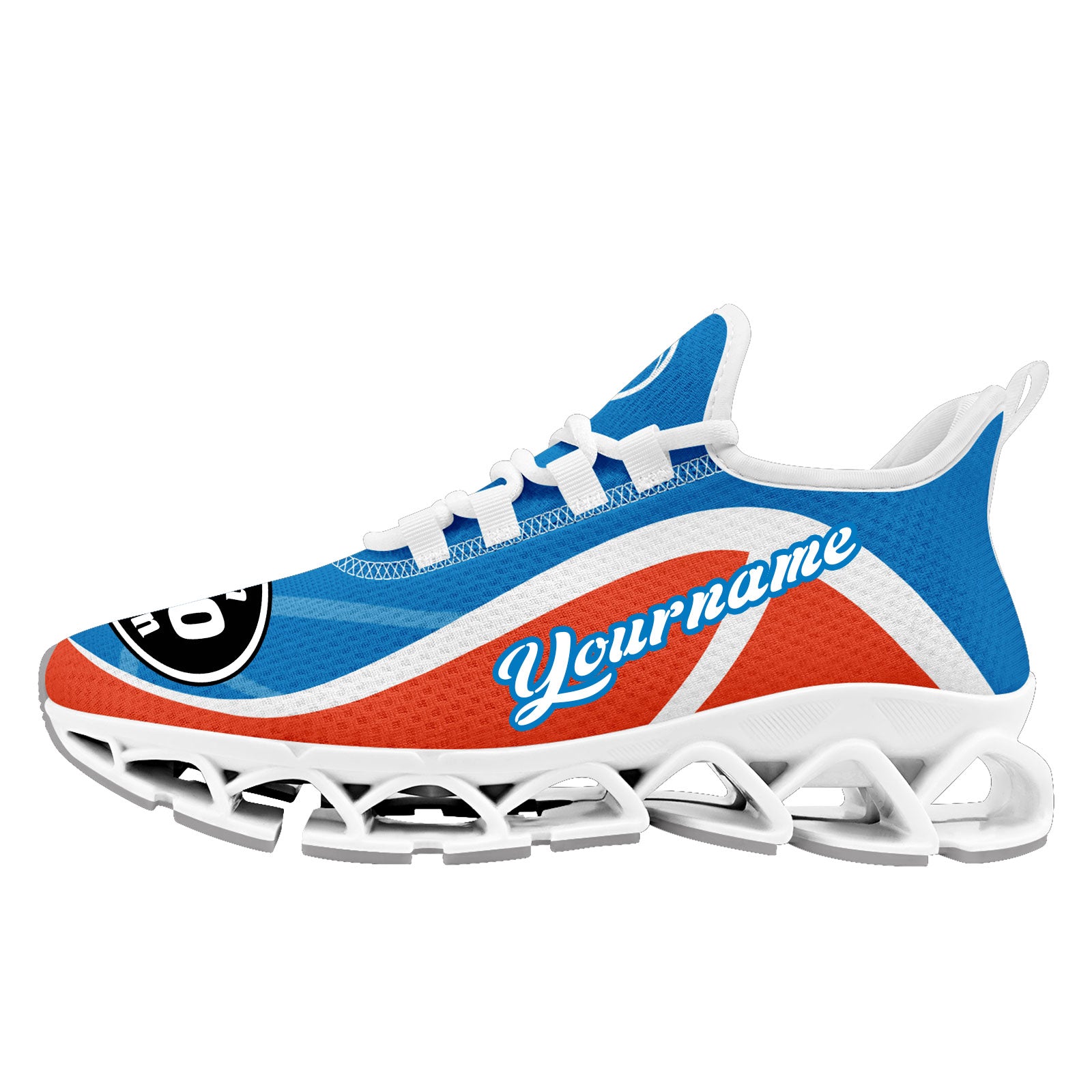 Custom Blue & Orange Maxsoul Personalized Sneakers - Lightweight Comfortable Athletic Shoes for Men & Women (FN003XD D020391) - Perfect for Running, Gym Workouts & Casual Wear