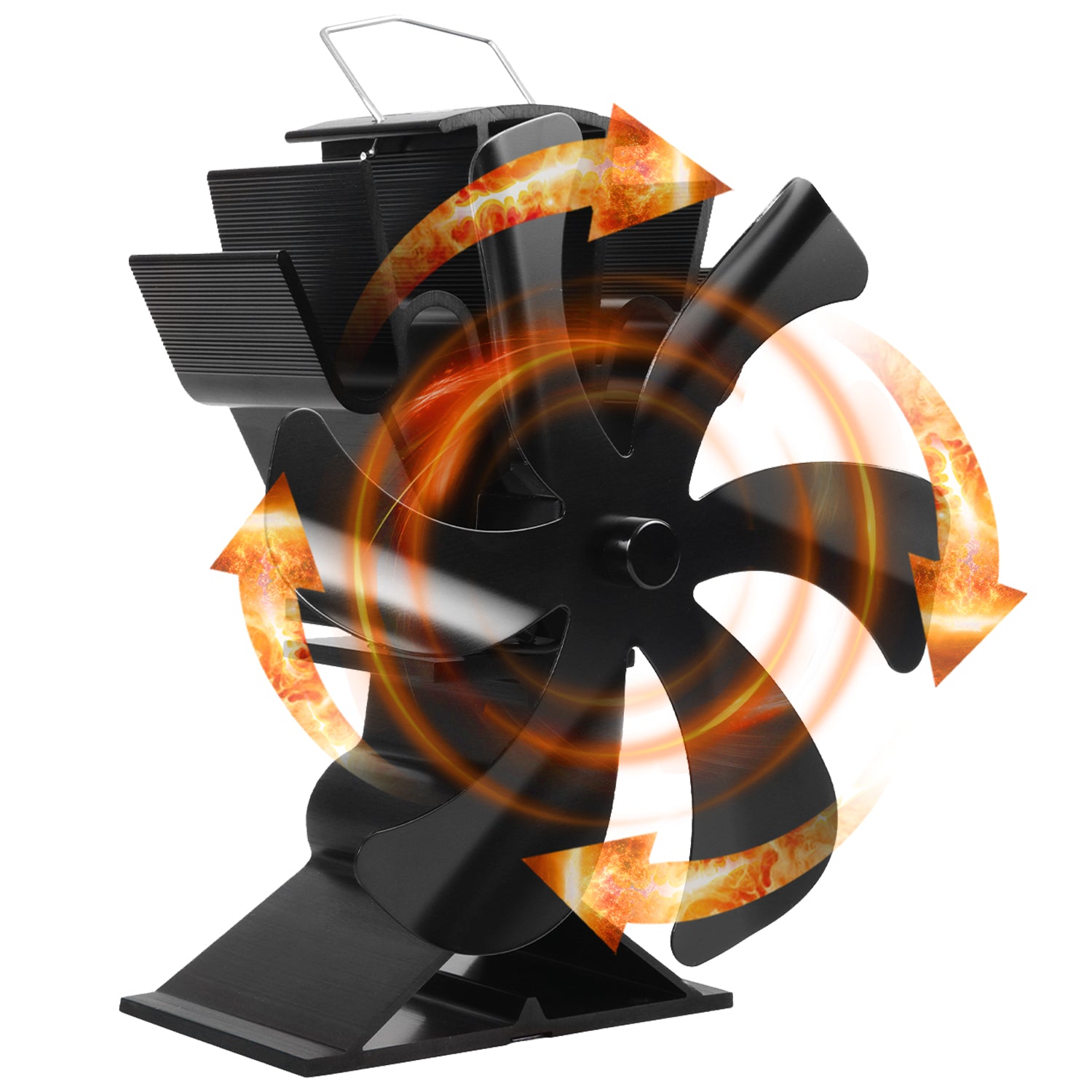 VODA Heat Powered Wood Stove Fan with Bracket - Eco-Friendly Silent Blower for Wood Stove, Pellet Stove, Fireplace & Buddy Heater - Perfect for Home Heating & Energy Efficiency
