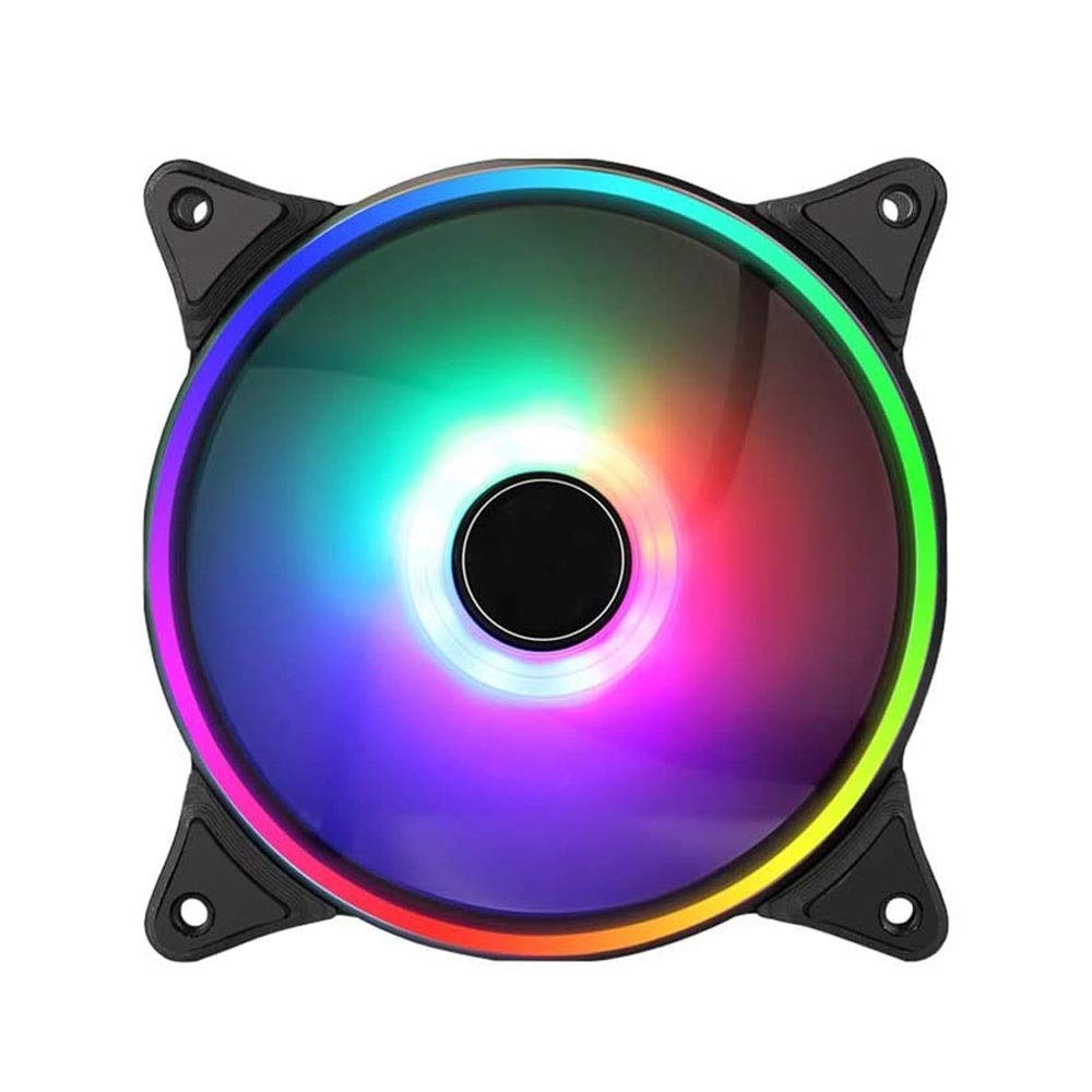 QIN 4 Feet PWM 120mm RGB PC Case Fan - Ultra Quiet Computer Cooling Fan with 7 Blades for CPU Radiator & Chassis Cooling | Perfect for Gaming PC, Streaming Setup & Custom RGB Builds