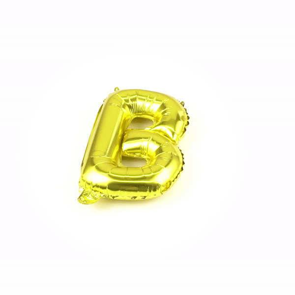 Balloonify Gold Mylar Letter B Balloon - 16 Inch Large Foil Alphabet Balloon for Birthday Party Decorations, Baby Showers & Graduation Celebrations - 1 Count Box