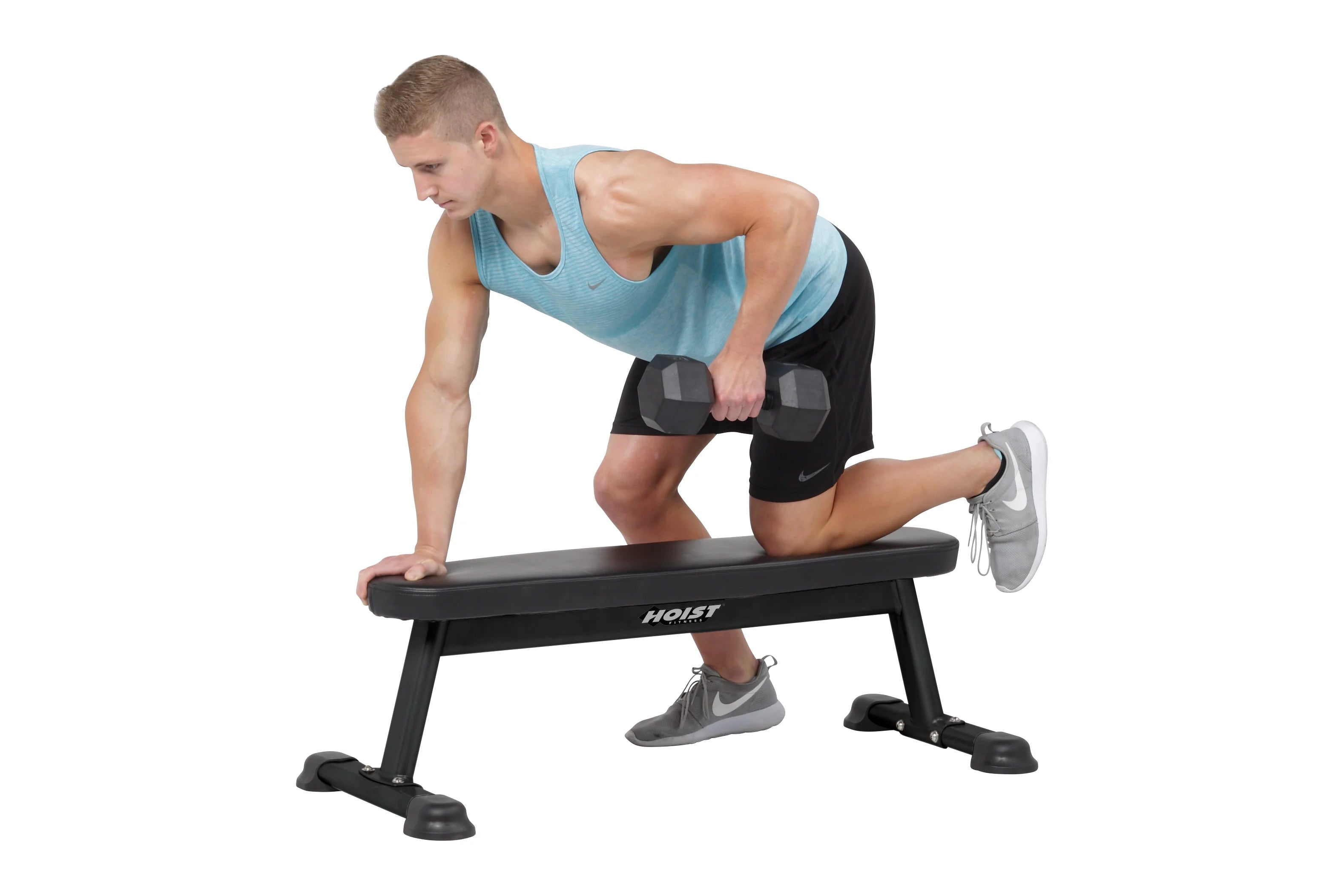 Hoist Flat Utility Bench (HF 5163) - Adjustable Weight Bench for Home Gym, Strength Training & Full Body Workouts - Perfect for Dumbbell Exercises, Sit-Ups & Fitness Training