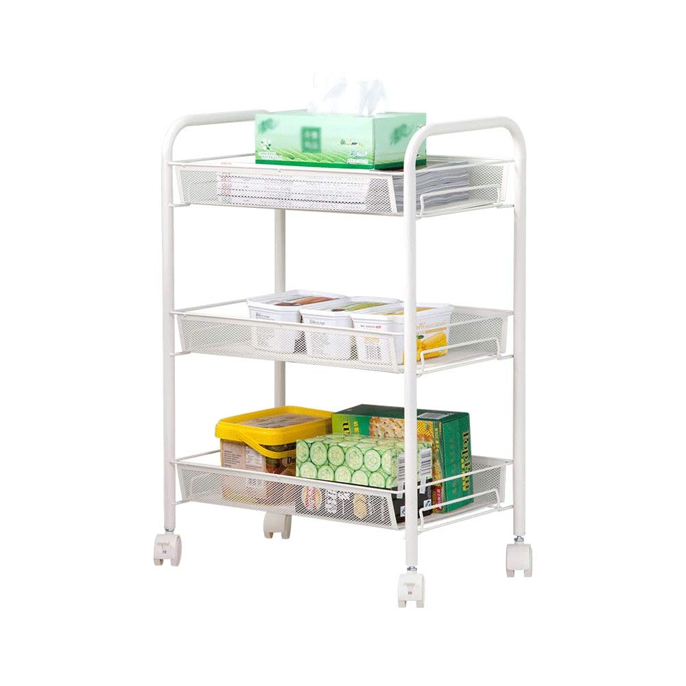 3-Tier Bathroom Storage Shelf - Carbon Steel & PP Space-Saving Organizer for Kitchen, Bathroom, Home - Easy Assembly & Movable - Perfect for Organizing Toiletries, Cleaning Supplies & Kitchen Utensils