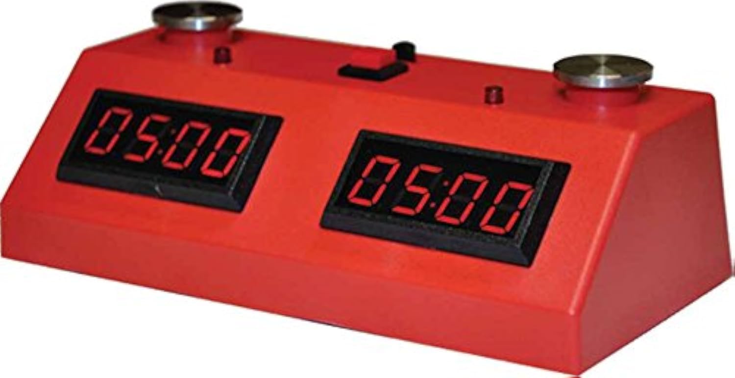Zmart Fun II Digital Chess Clock with Colored Case - Red/Red | Tournament & Practice Chess Timer | Perfect for Chess Clubs, Tournaments & Home Games