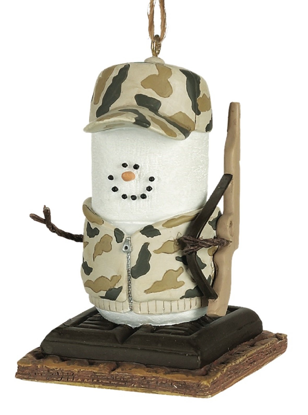 Midwest CBK S'Mores Camo Hunter Resin Hanging Christmas Ornament - Rustic Holiday Decor for Tree, Gift, Cabin & Hunting Lodge Decorations