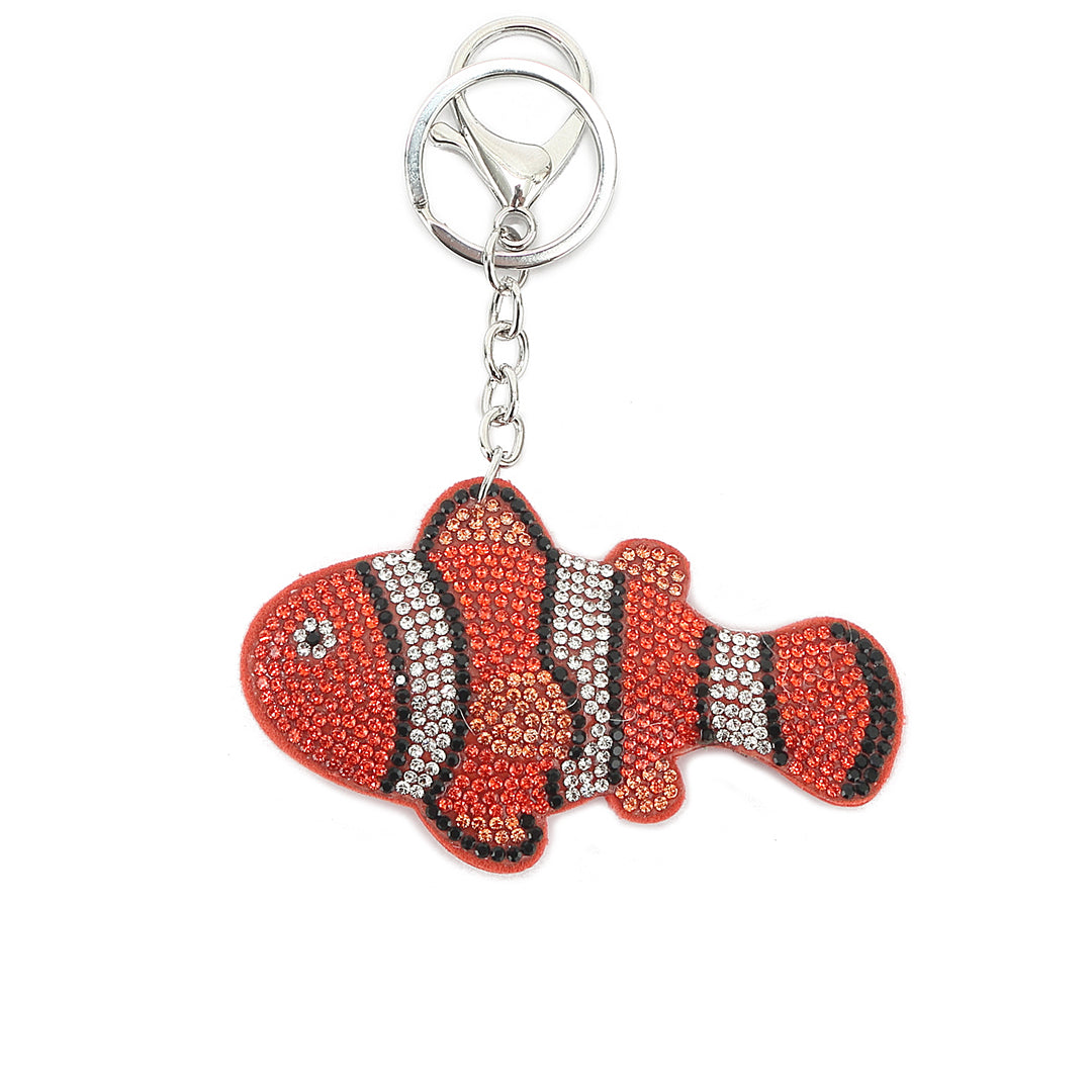 Crystal Fish Orange Bag Charm - Elegant & Stylish Accessory for Handbags, Backpacks & Keychains | Perfect Gift for Women & Girls