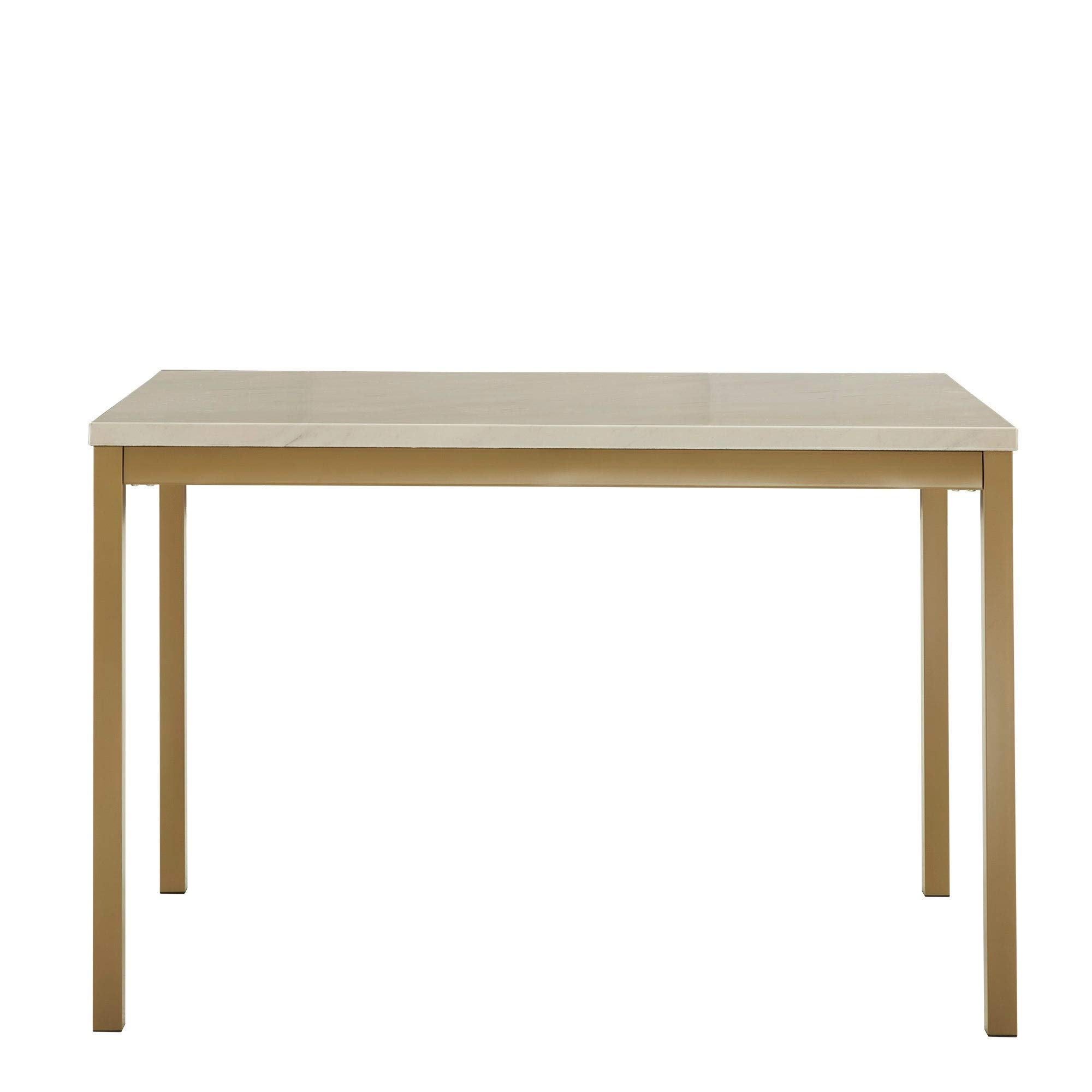 Elegant Gold & Faux Marble Dining Table - Rectangle Metal Finish for Modern Dining Room | Perfect for Dinner Parties & Family Gatherings