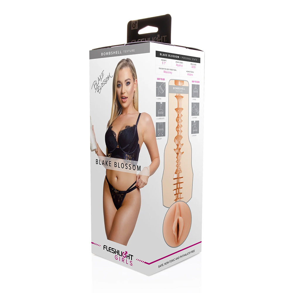 Blake Blossom Bombshell Textured Vagina Fleshlight Masturbator for Men - Realistic Adult Toy for Solo Pleasure & Intimate Play