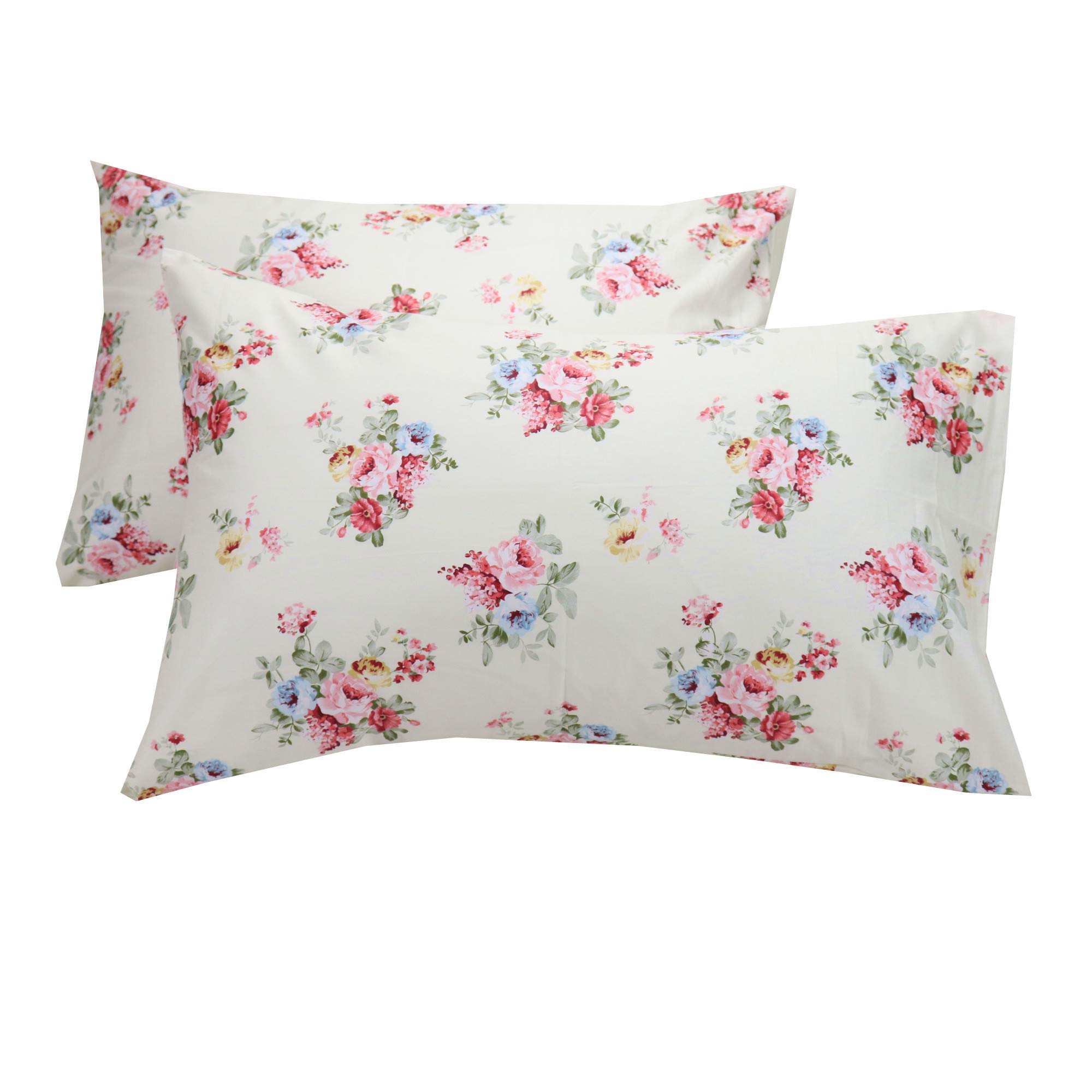 Luxury Cotton Queen Pillowcase Set of 2 - 20x30 Inch for Bedroom Decor