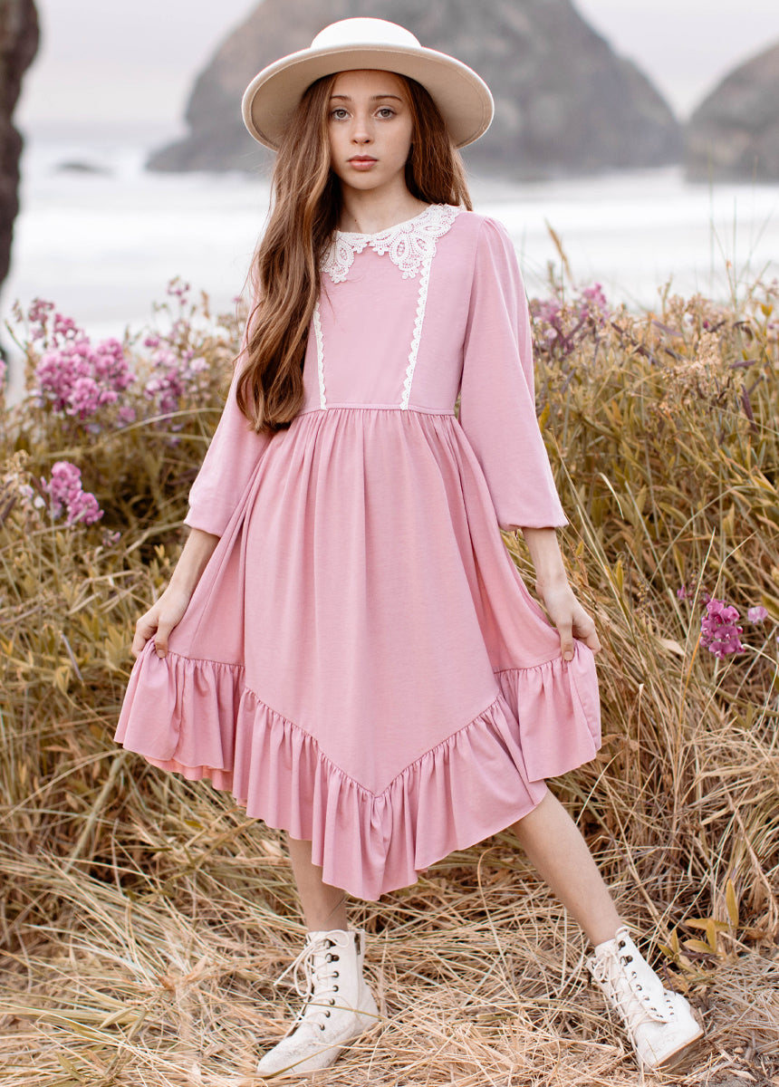 Tatum Pink Dress for Women - Flowy Summer Dress with Short Sleeves & Side Pockets | Perfect for Beach Vacations, Date Nights & Casual Outings