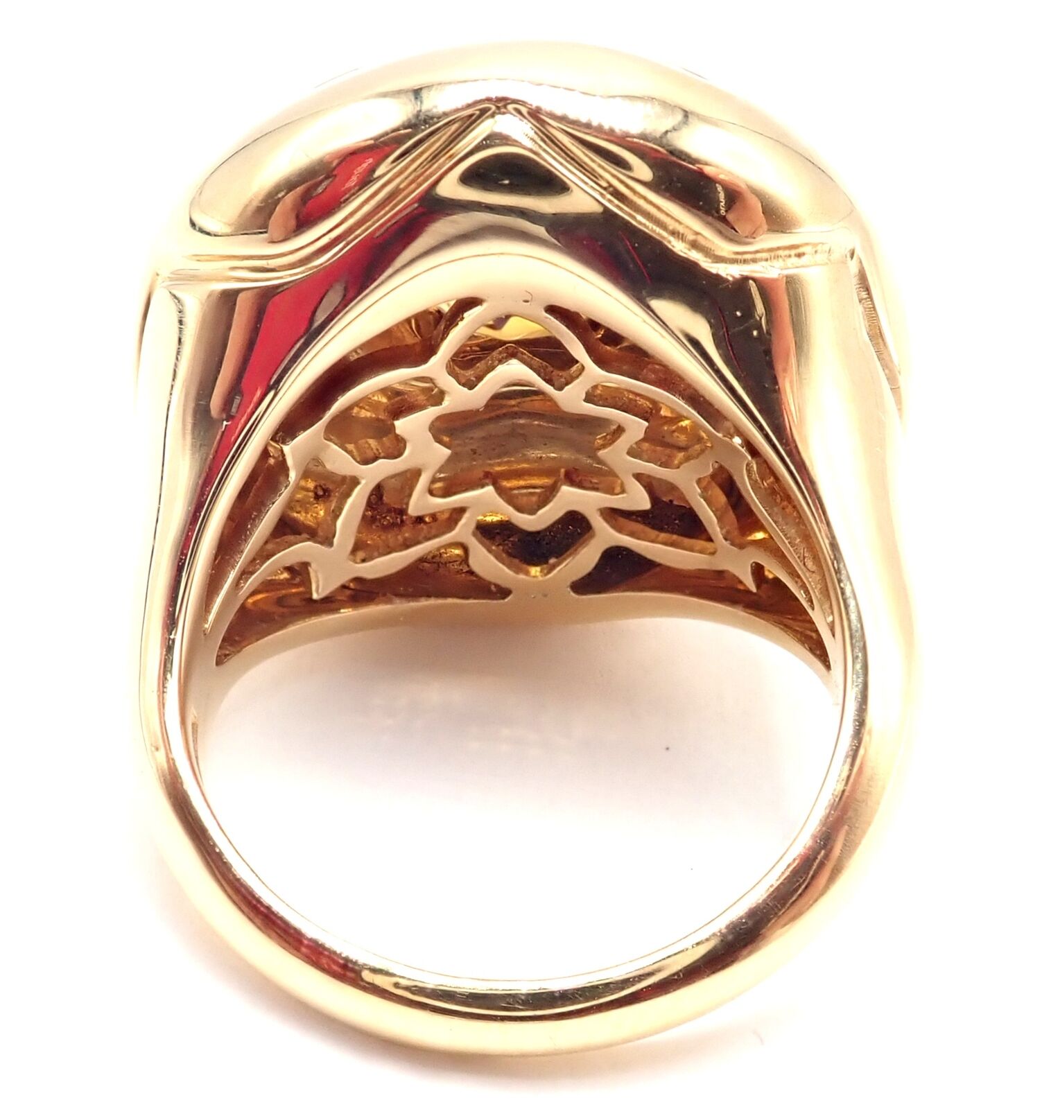 Authentic Bulgari Bvlgari 18k Yellow Gold Star of David Citrine Bombe Ring - Luxury Jewelry for Special Occasions & Gifts