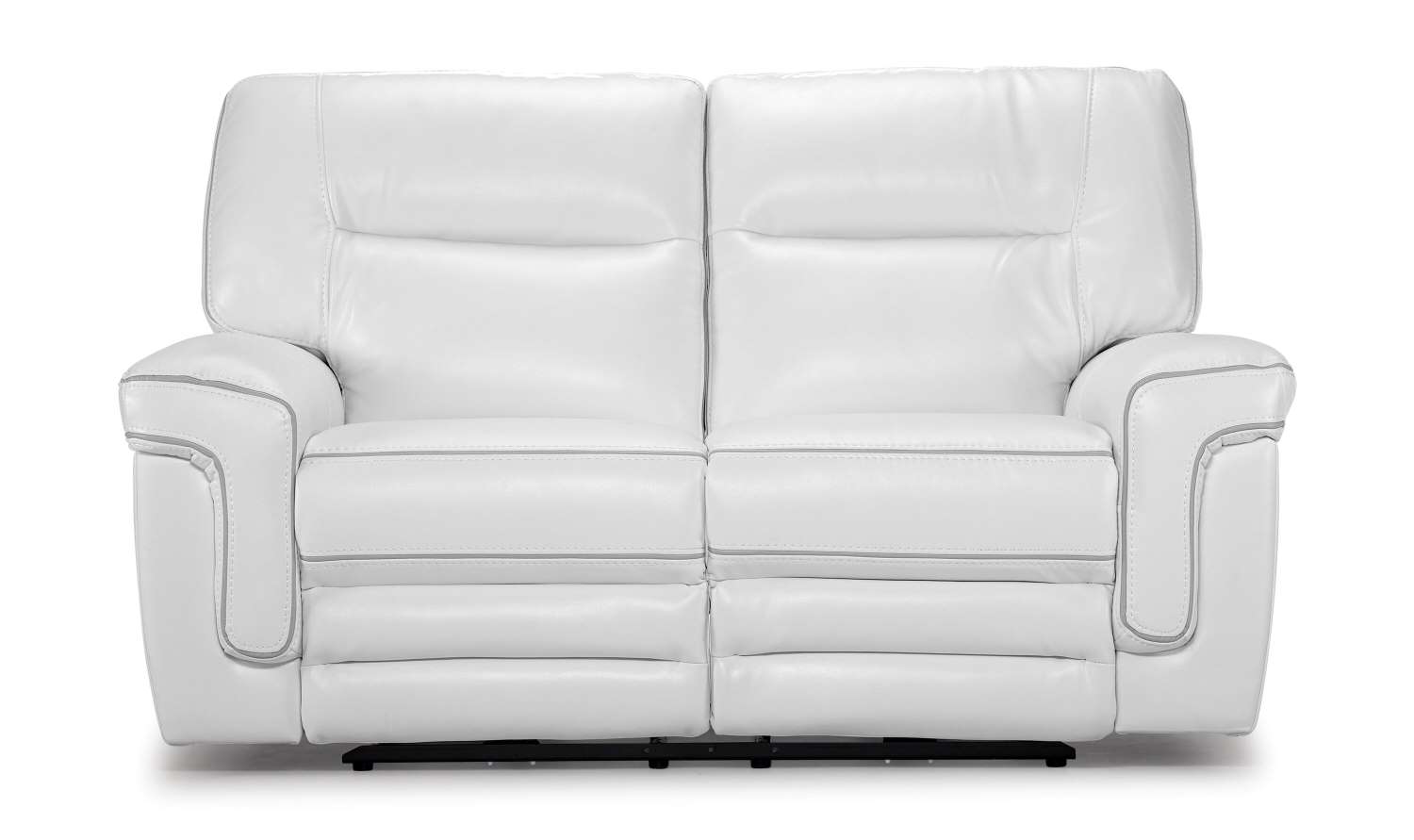 Cosmic Dual Power Reclining Loveseat - White Faux Leather Recliner Sofa for Living Room | Space-Saving Comfort for Small Spaces & Home Theater