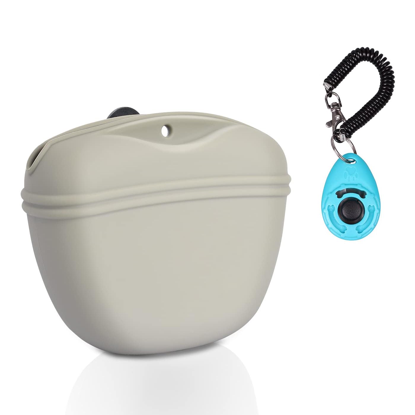 Left & Right Dog Clicker Training Kit - Silicone Treat Pouch with Magnetic Buckle & Waist Clip | Professional Dog Training Accessories for Obedience & Behavior Training | Perfect for Home, Park & Outdoor Dog Training Sessions