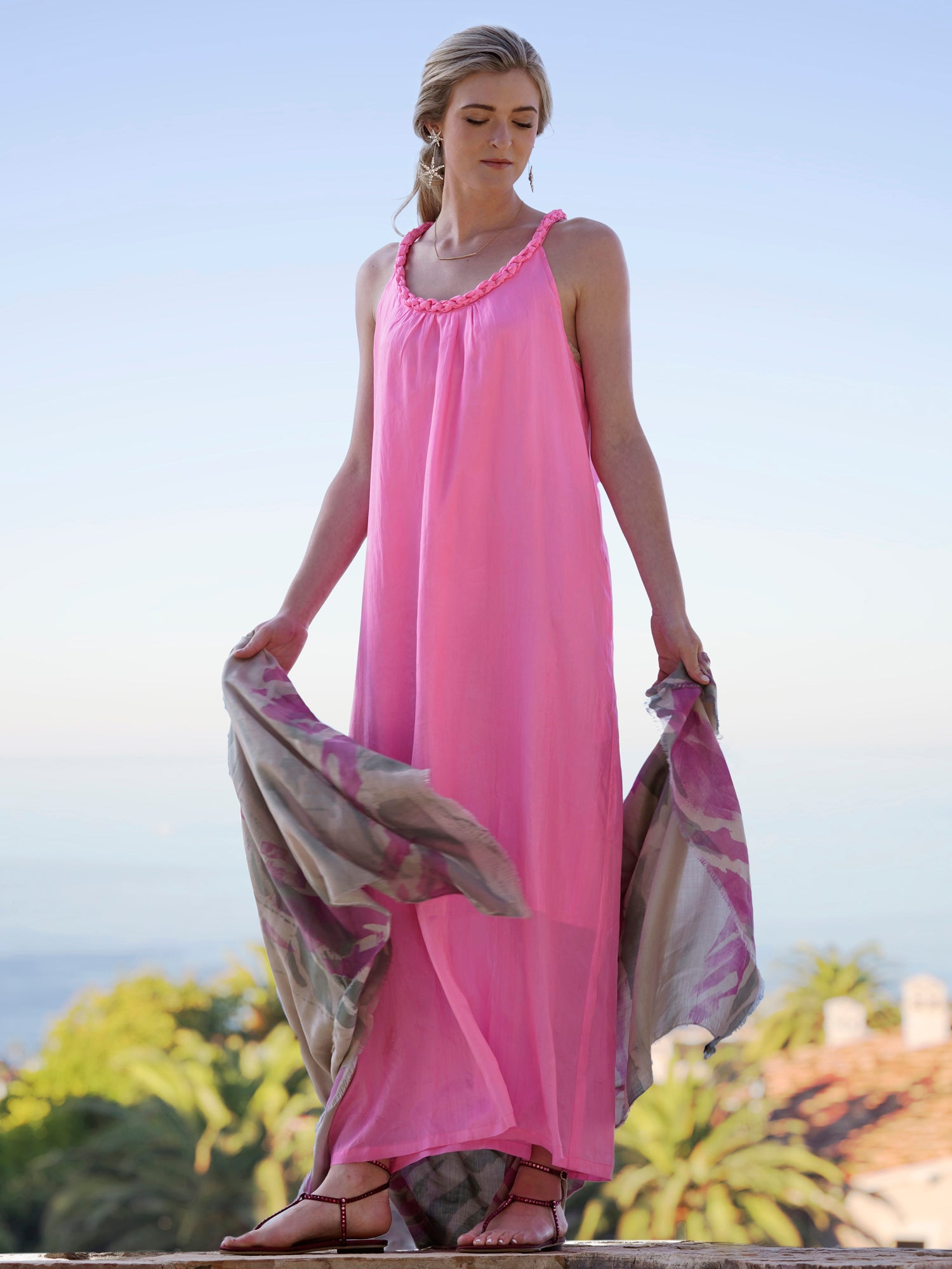 Campari Silk Blend Scarf - Luxury Fashion Accessory for Women | Elegant Wrap, Shawl & Gift Idea for Parties, Weddings & Special Occasions