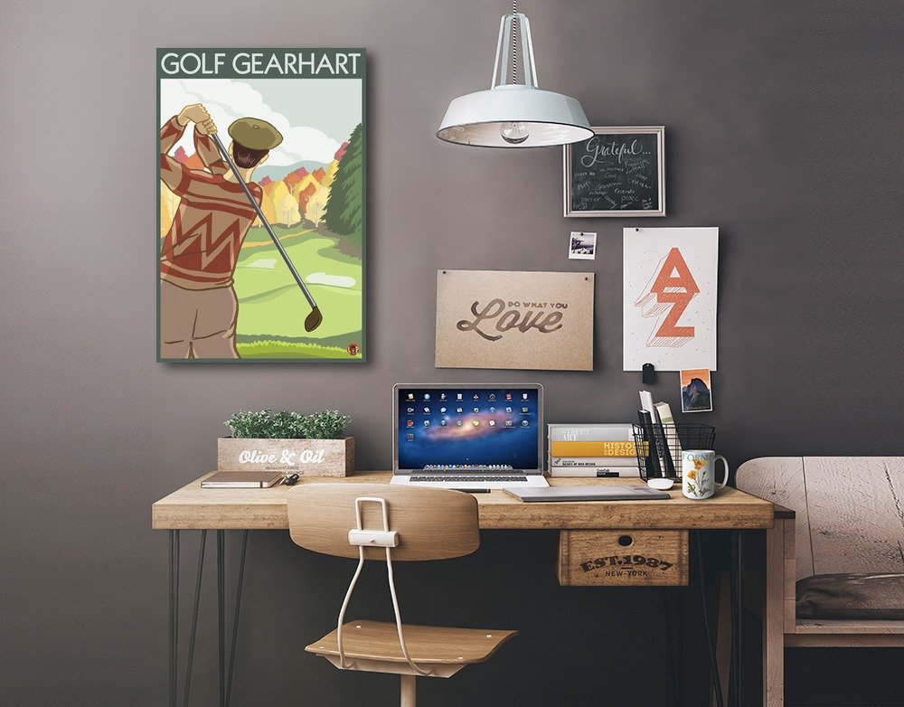 Lantern Press Gearhart Oregon Golf Art Print - 24x36 Wrapped Canvas Wall Decor for Home & Office - Perfect for Golf Lovers & Coastal Theme Decor
