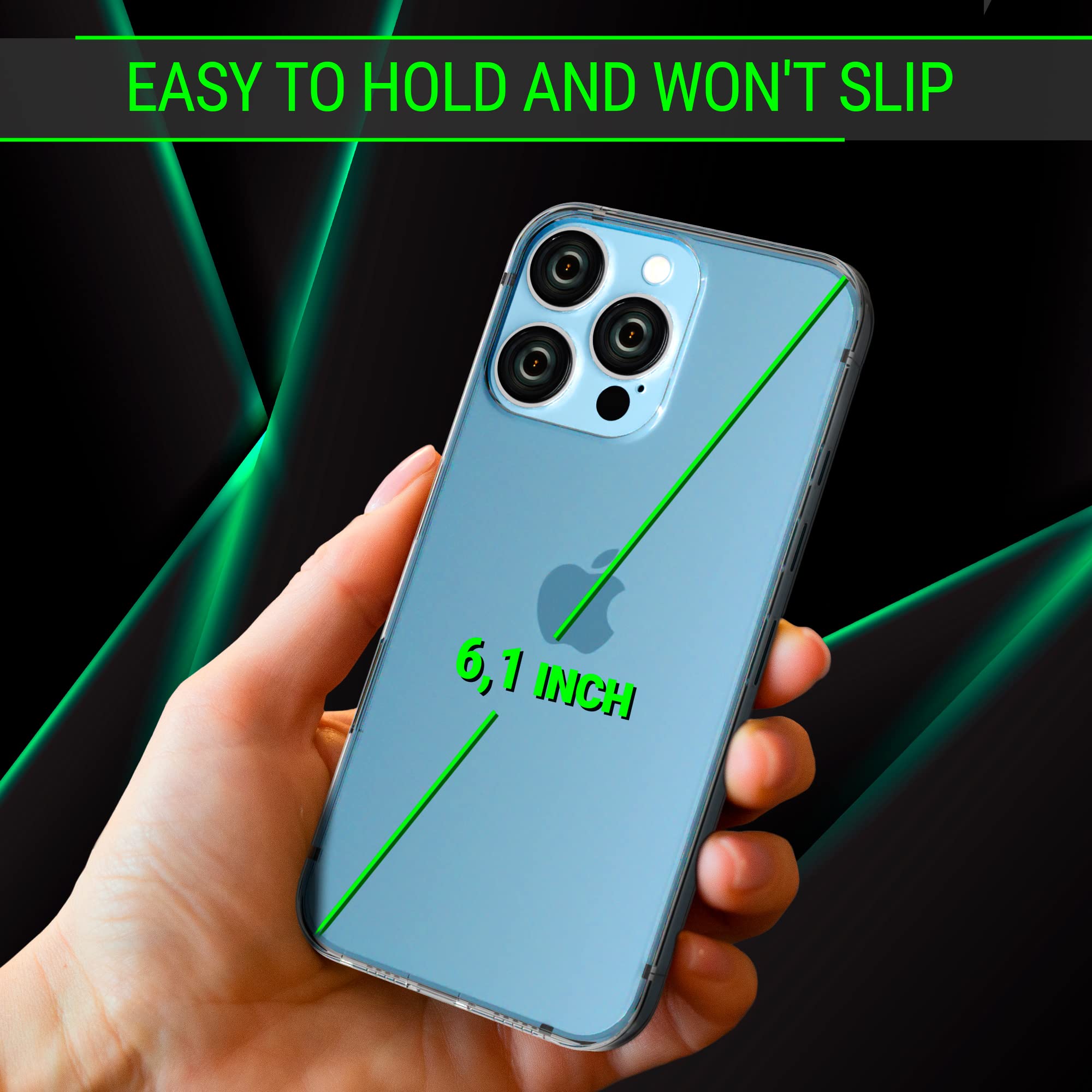 Shockproof & Slim iPhone 13 Pro Case (6.1 Inch) - Clear Defender Phone Cover with Drop Protection & Anti-Scratch Design | Perfect for Outdoor Activities, Work & Daily Use