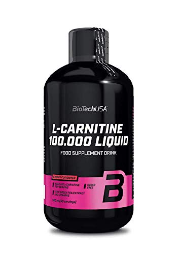 BioTechUSA L-Carnitine 100,000 Liquid Supplement - Cherry Flavor 500ml for Energy Boost & Weight Management - Pre-Workout & Post-Workout Recovery Drink