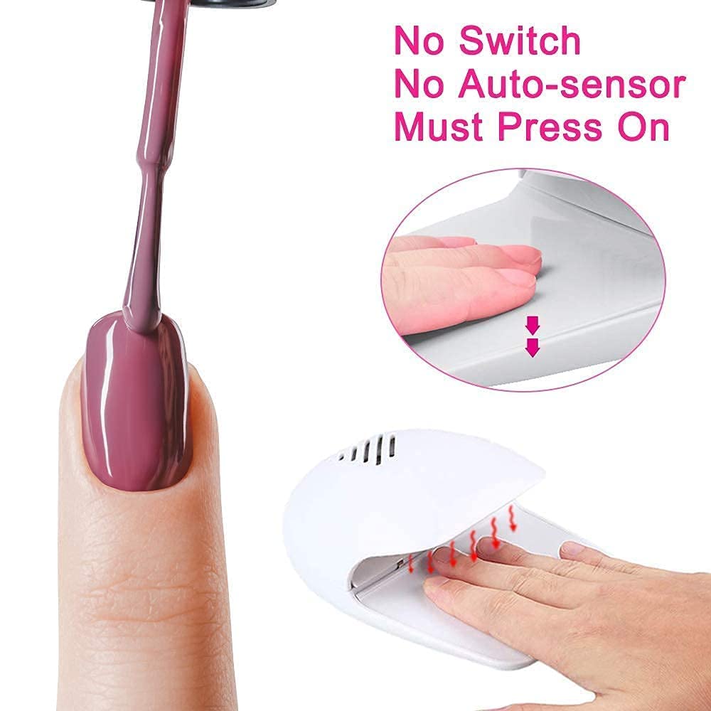 Portable Nail Dryer Machine - Battery Operated Nail Polish Fan for Quick Drying | Perfect for Nail Art, Gel Polish & Stamping Kits | Home & Salon Use (Multicolor)