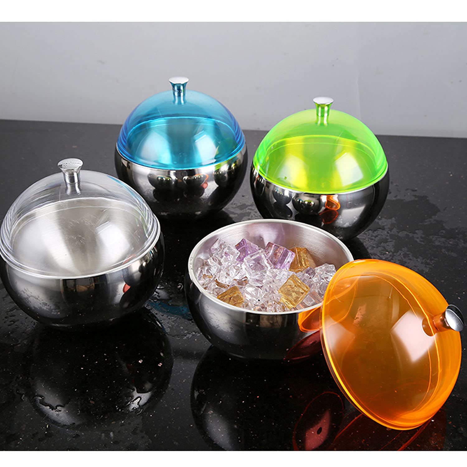 Insulated Ice Bucket with Tongs & Lid - Stainless Steel Ball Ice Bucket for Bar, Party, Camping & Outdoor Entertaining - Perfect for Chilling Drinks, Wine & Cocktails
