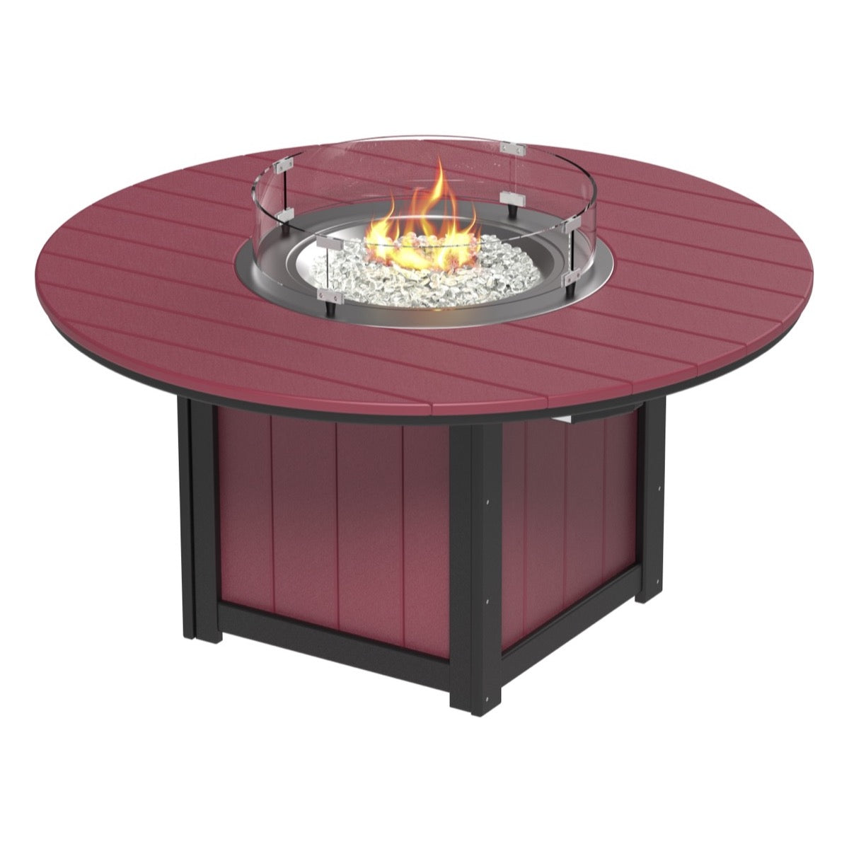 LuxCraft 60-Inch Round Outdoor Fire Pit Table - Bar Height Gas Fire Table for Patio, Deck, Backyard - Weather-Resistant Lumin Fire Pit with Glass Beads & Lava Rocks - Perfect for Entertaining & Relaxing
