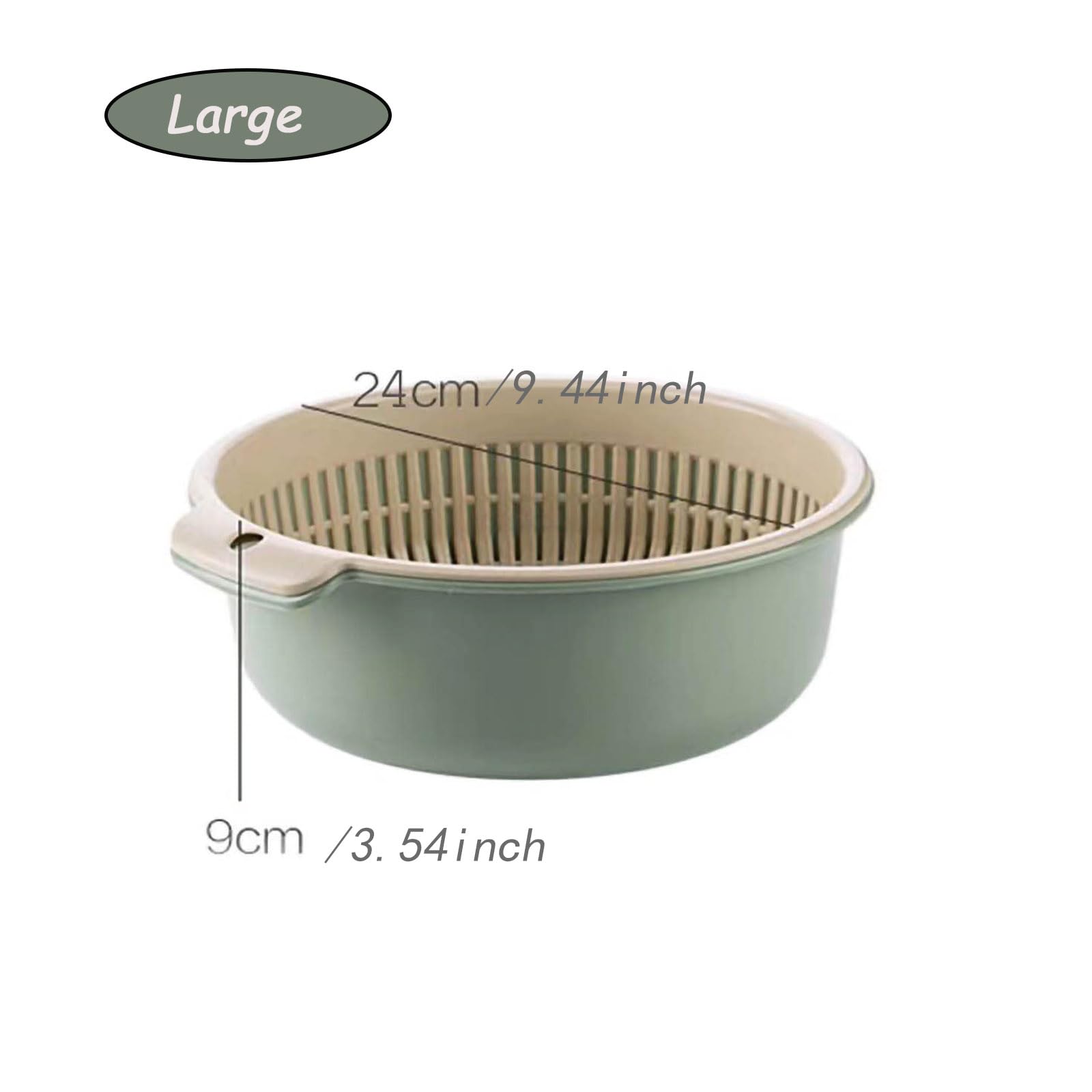 Double-Layered Vegetable and Fruit Washing Basket - Large Kitchen Colander Strainer Bowl Set for Draining Fresh Produce | Perfect for Salad Prep, Berry Washing & Healthy Cooking