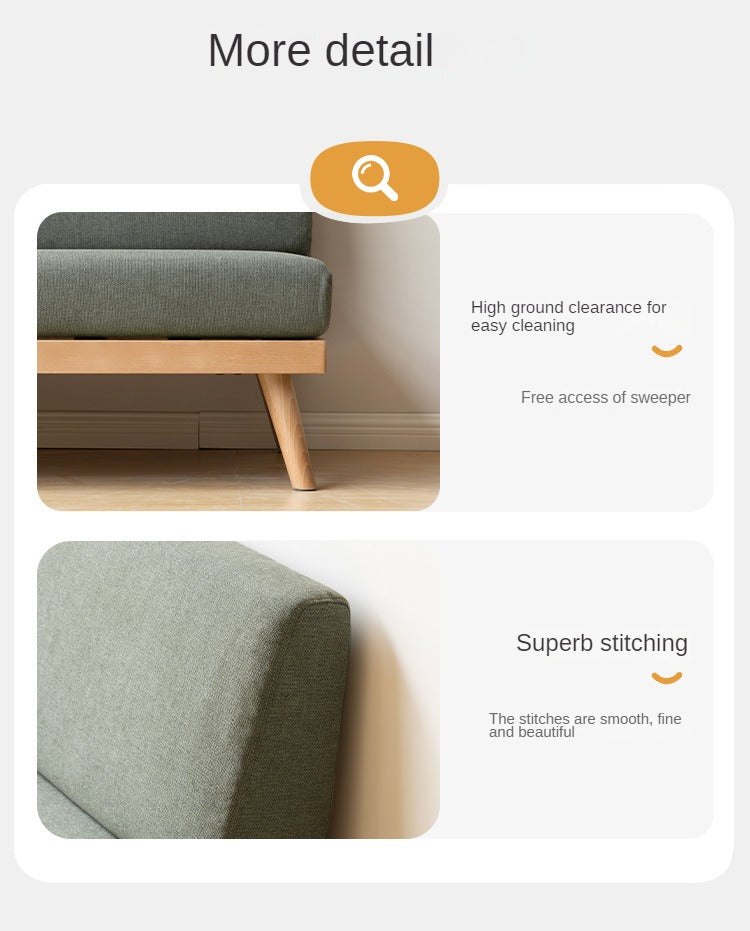 Premium Beech Solid Wood Upholstered Sofa - Comfortable & Durable Living Room Furniture for Relaxing & Entertaining