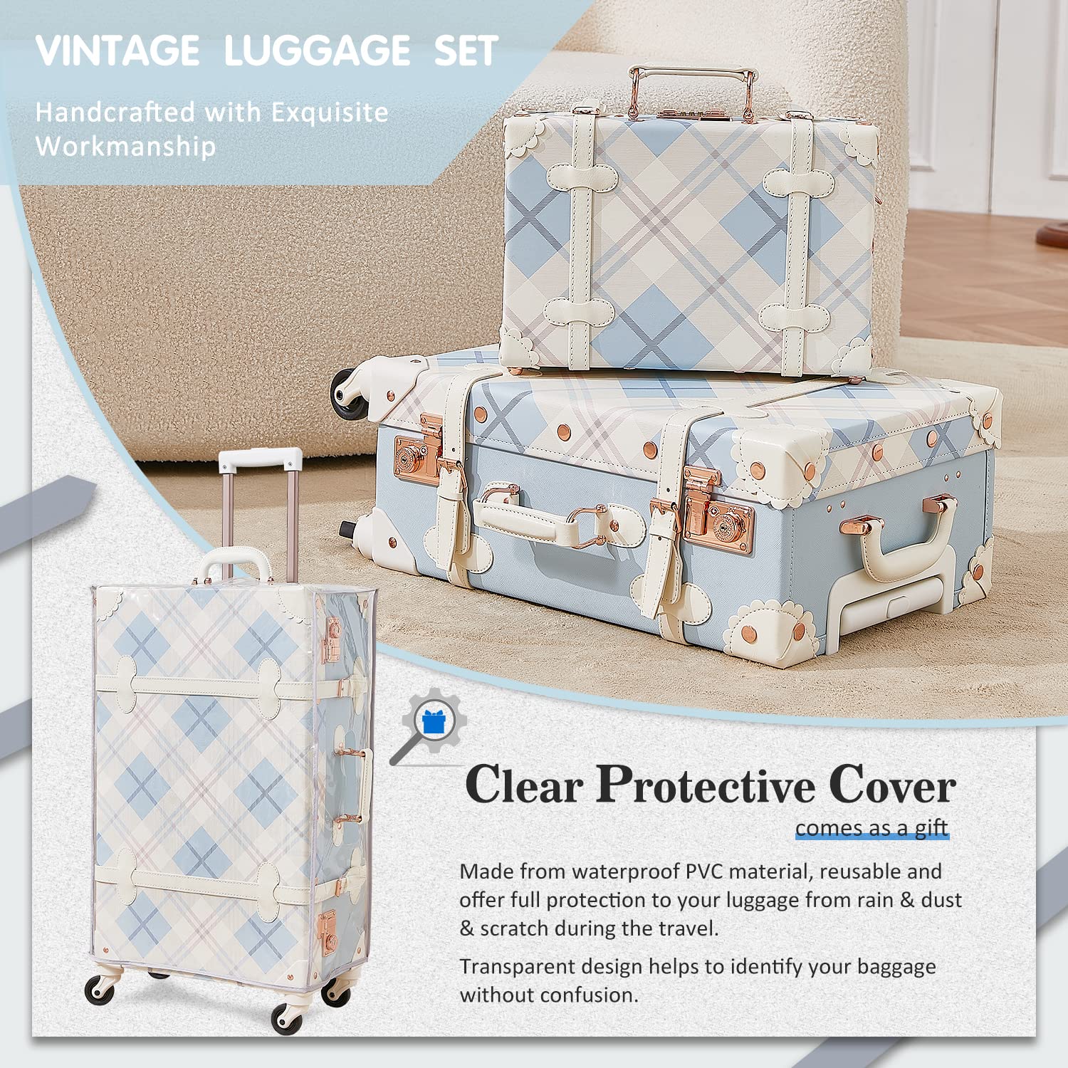 Vintage 3 Piece Suitcase Set - 26