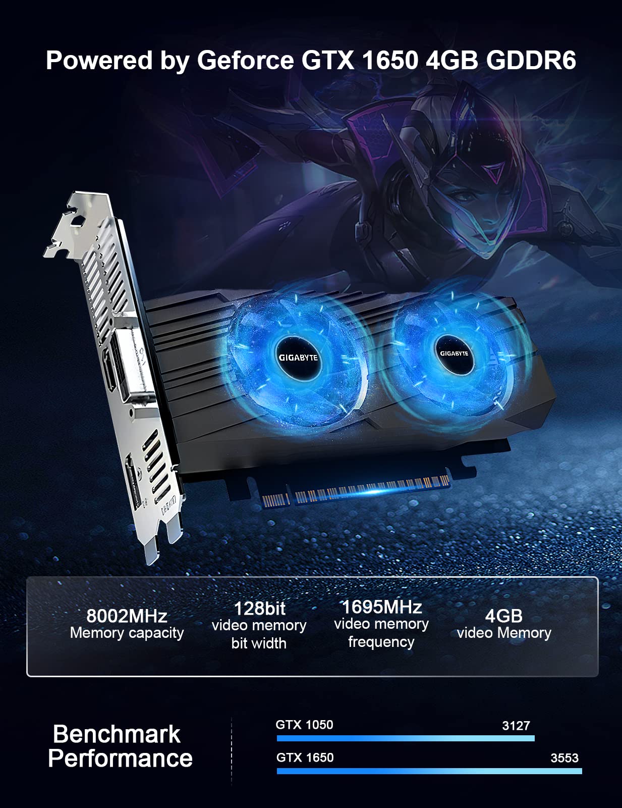 HYSTOU Gaming Mini PC - Intel Core i7-10870H, GTX1650 4GB GDDR6, 16GB DDR4 RAM, 1TB NVMe SSD, WiFi6, BT5.2 - Compact Gaming Computer with 4K Display Output (HDMI/DP/DVI) for Esports, Streaming & Home Office