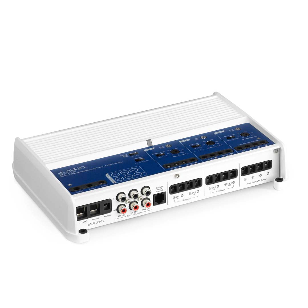 JL Audio M700/5 Marine Amplifier - 5 Channel Class D M Series Boat Audio System for Superior Sound on Water | Perfect for Yachts, Speedboats & Marine Entertainment