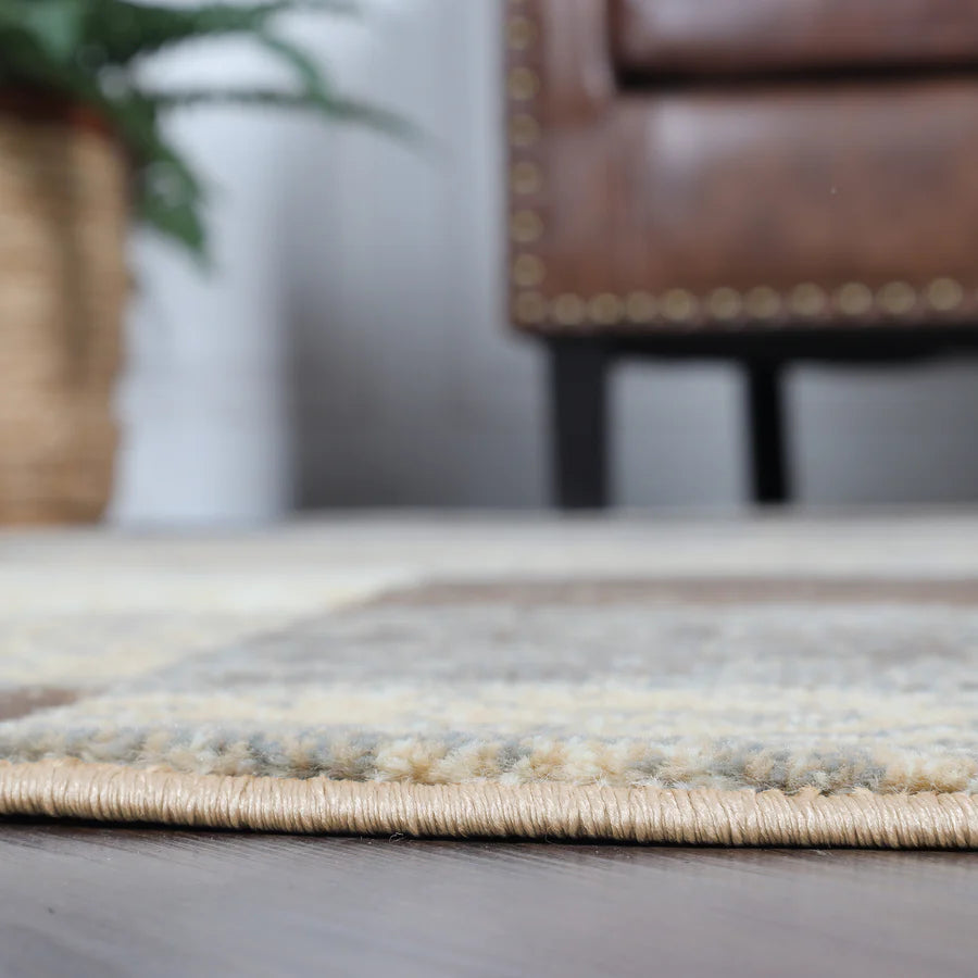 Stylish Rockwood Contemporary Geometric Patchwork Area Rug - Non-Slip Indoor Runner for Living Room, Bedroom & Office Decor