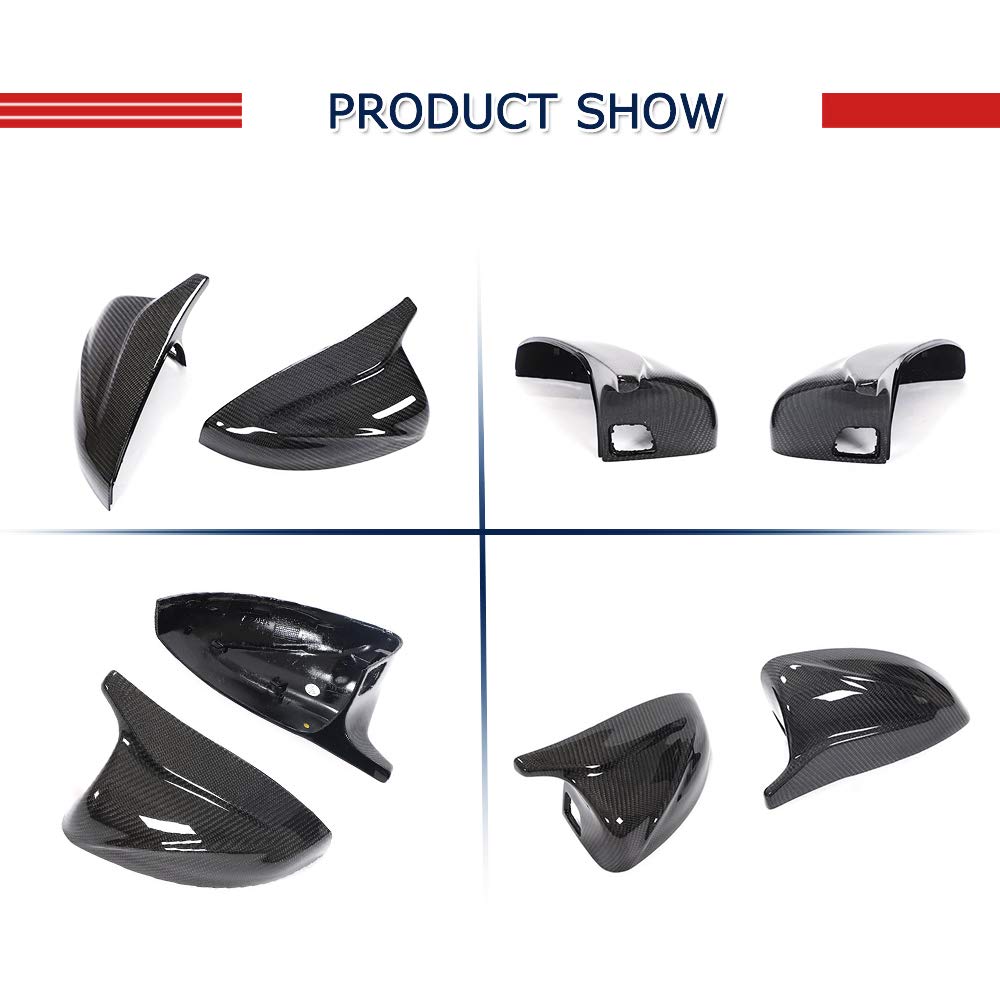 Premium Carbon Fiber Mirror Covers for Audi A3 (Quattro) Base & S-Line S3 2014-2020 - Style A Replacement Side Mirror Caps | Enhances Vehicle Appearance & Aerodynamics | Perfect for Car Enthusiasts & Custom Upgrades