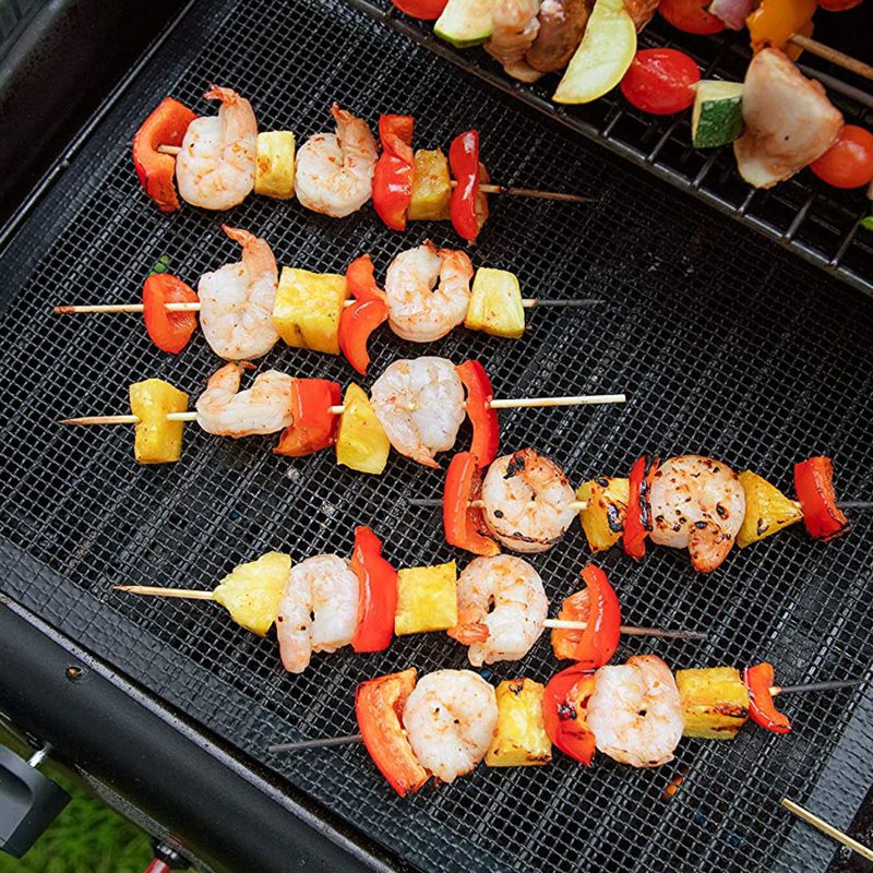 BBQ Grill Mats - Non Stick, Reusable & Durable Cooking Mesh for Outdoor Grilling - Perfect for BBQ, Camping & Backyard Parties (Pack of 2)