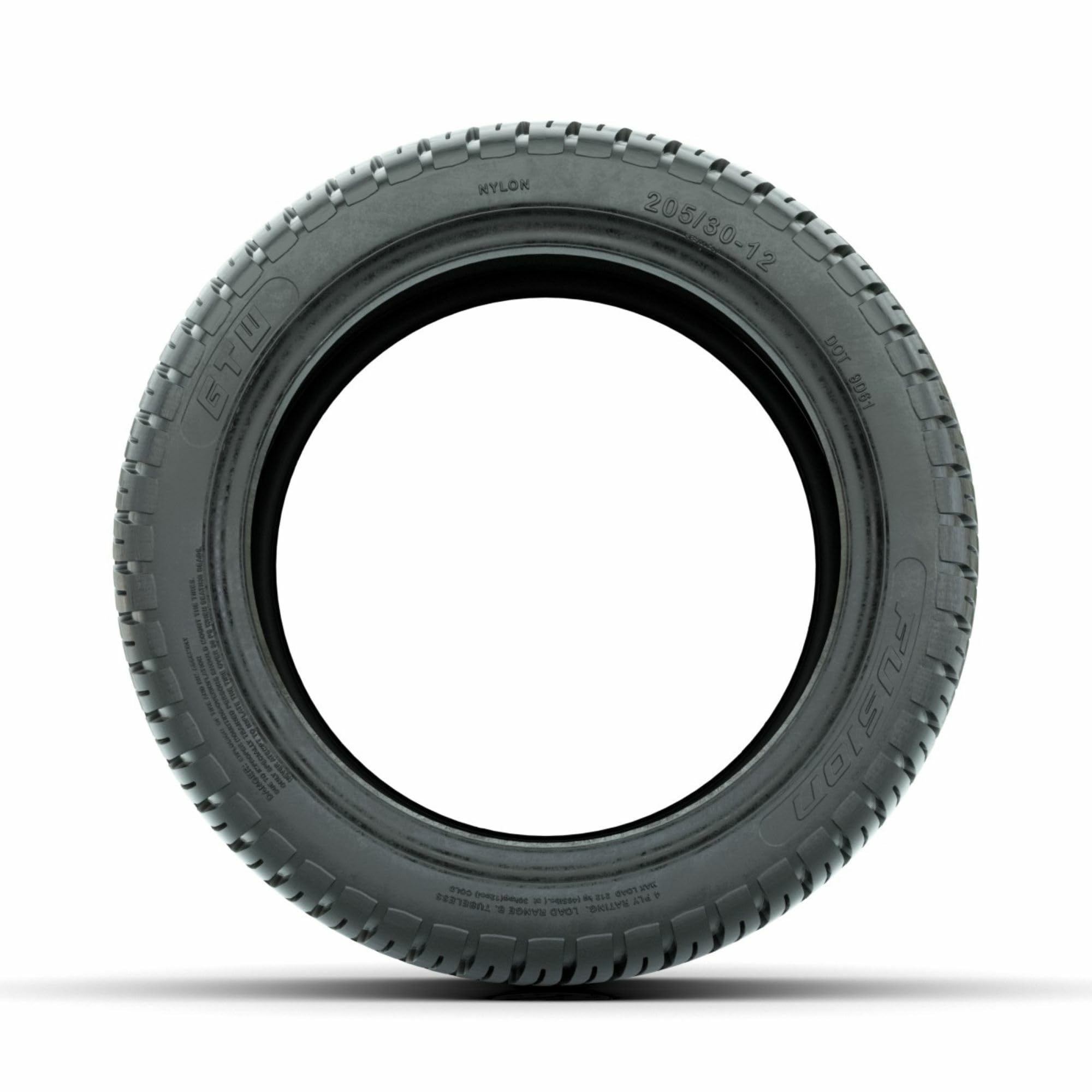 GTW Tempest 12 Inch Golf Cart Wheels with 205/30-12 Fusion Low Profile Street Tires - Machined & Black Wheels (Set of 4) - Perfect for Street Legal Golf Carts, Neighborhood Cruisers & Custom Golf Cart Upgrades